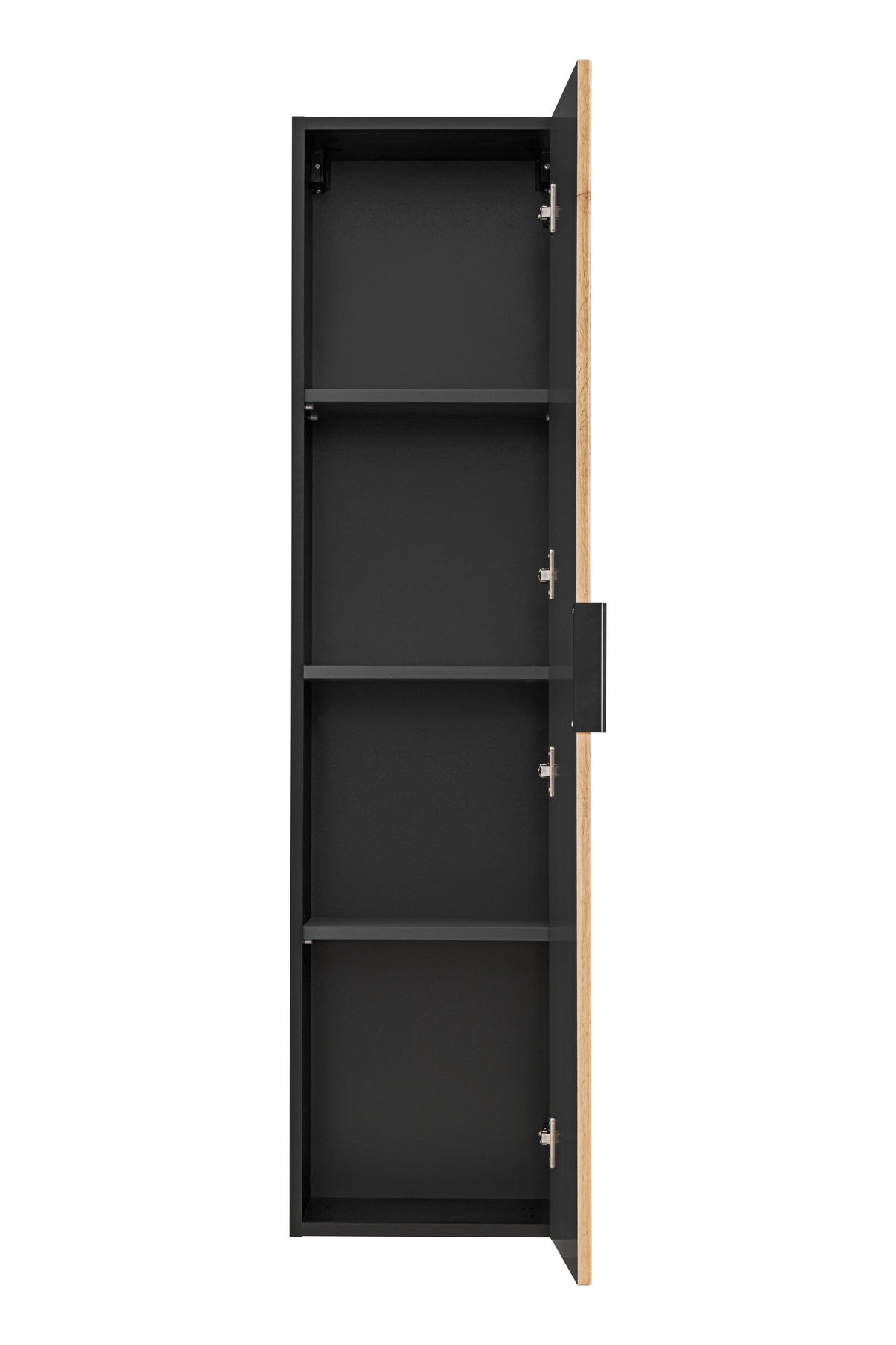 Xilo Hochschrank – Schwarz / Wotan Eiche, 35 cm