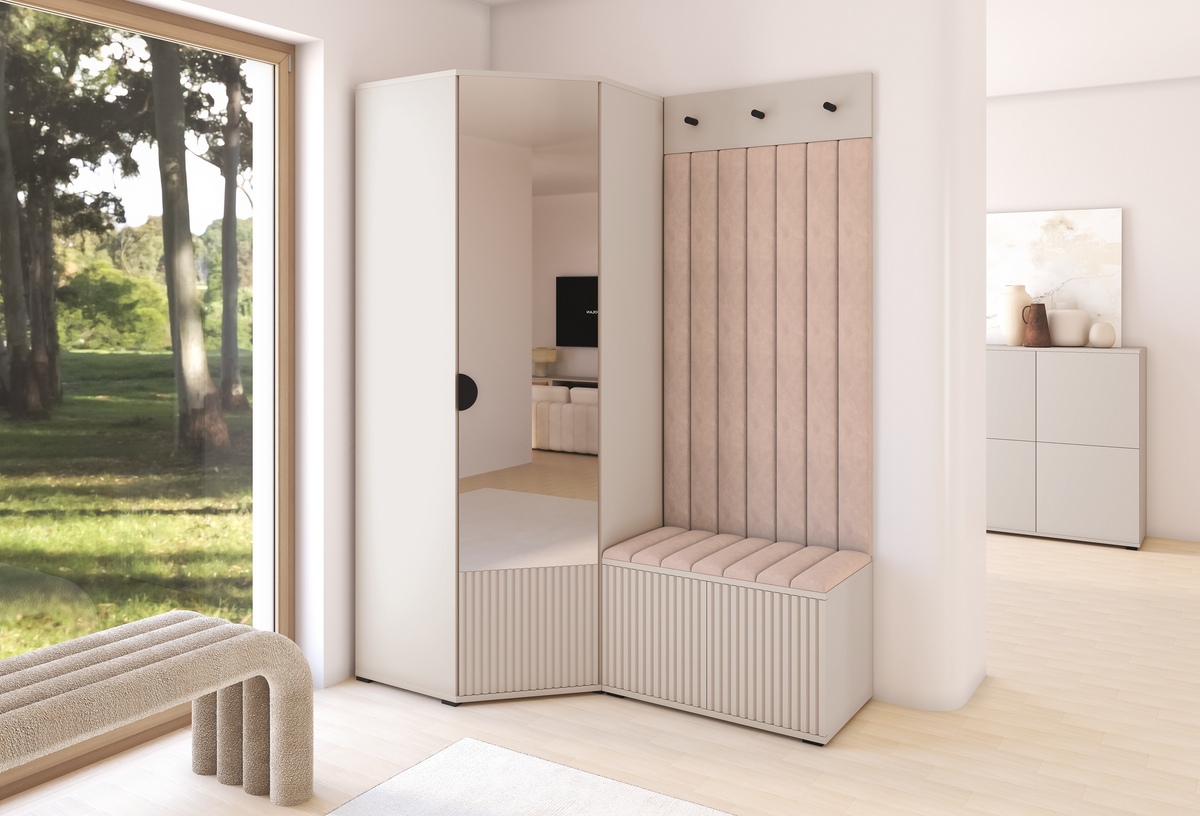 Rayo-Kleiderschrank-Set 12 – Kaschmir, 140 cm