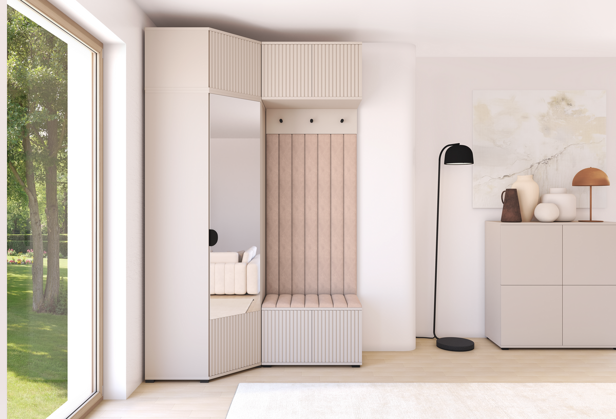 Rayo Kleiderschrank-Set 13 – Kaschmir, 140 cm