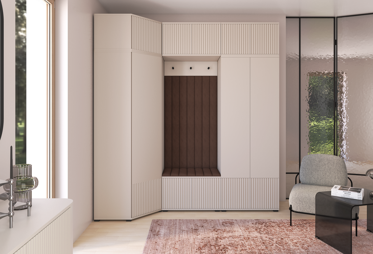 Rayo Kleiderschrank-Set 15 – Kaschmir, 210 cm