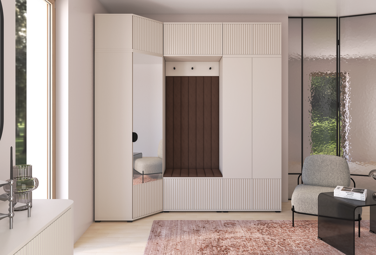 Rayo Kleiderschrank-Set 15 – Kaschmir, 210 cm