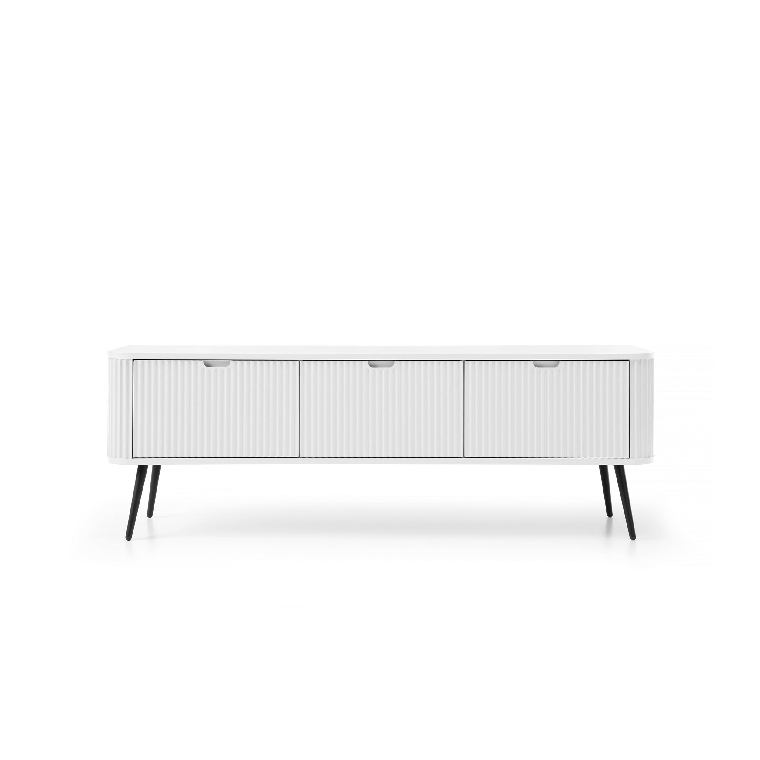 ZOVA TV Stand - Modern Design and Functionality in One TV Cabinet #color_White with black legs