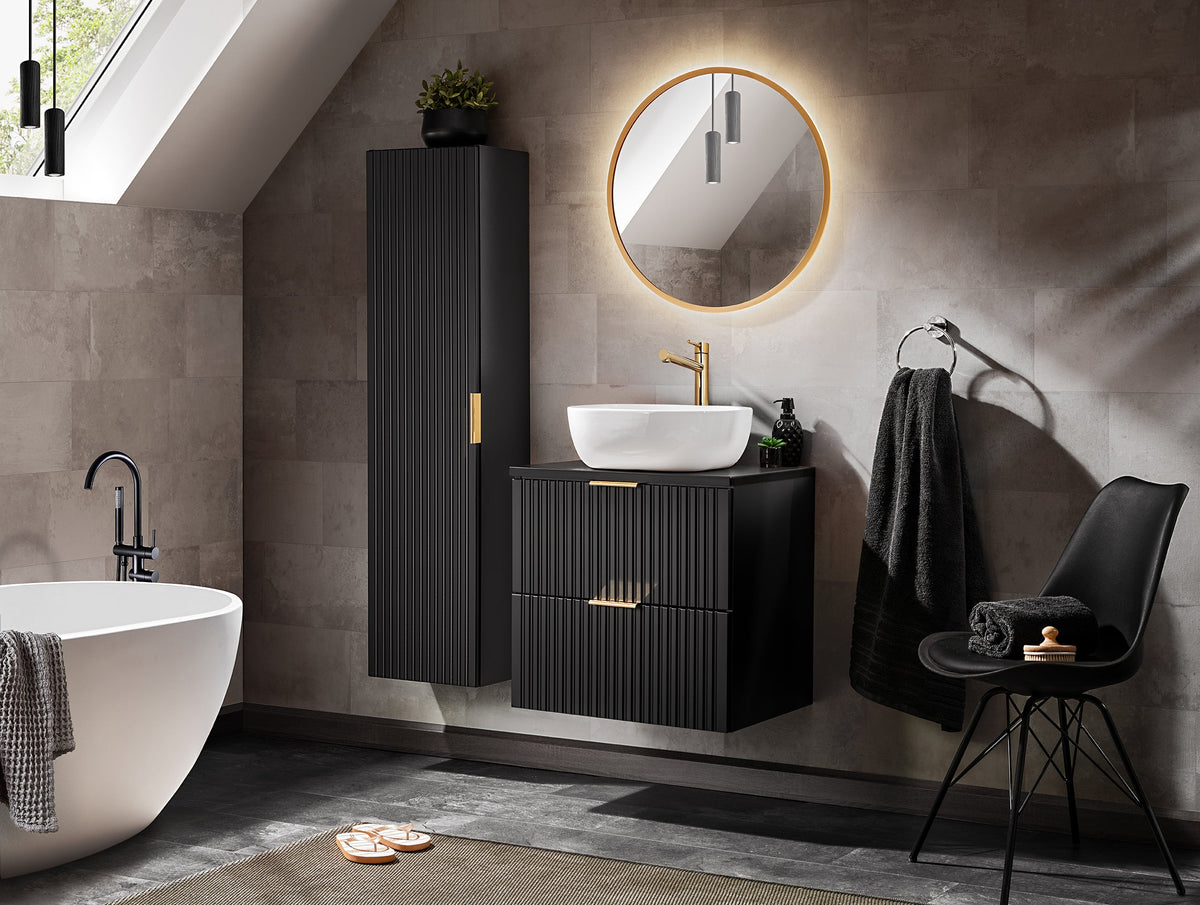 Adel Waschbeckenunterschrank-Set Schwarz 40 / 60 / 80 cm – Konfigurieren Sie Ihr Badezimmer