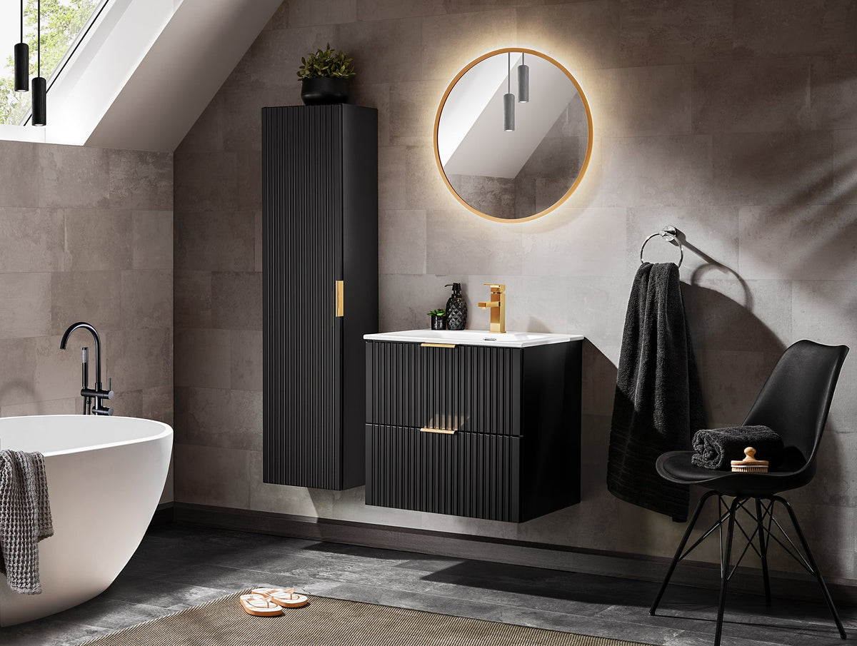 Adel Waschbeckenunterschrank-Set Schwarz 40 / 60 / 80 cm – Konfigurieren Sie Ihr Badezimmer