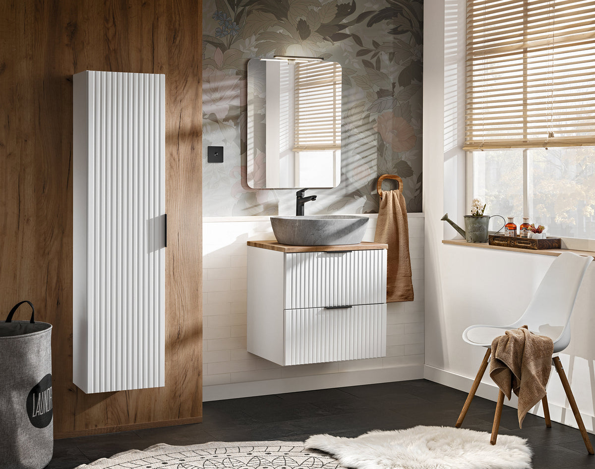 Adel Hoher Schrank 1 Tür – Mattweiß, 35x25x140 cm