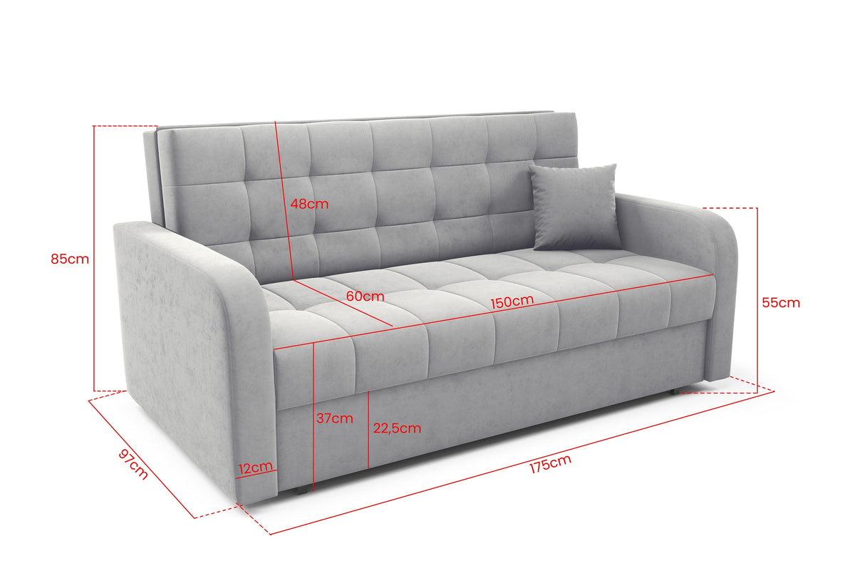Schlafsofa Haven IV – 4-Sitzer mit Stauraum – 150 cm