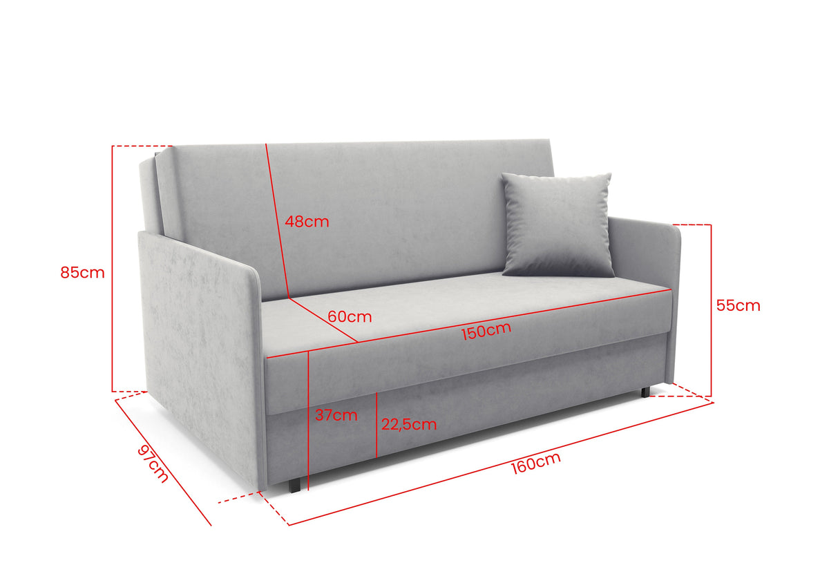 Antonio IV 3-Sitzer Schlafsofa – 160 cm