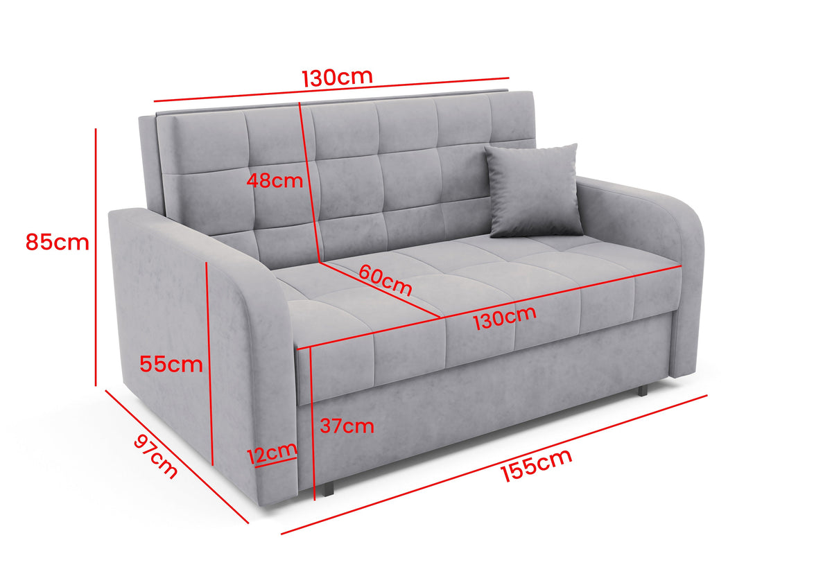 Haven III Schlafsofa – 3-Sitzer mit Stauraum – 130 cm