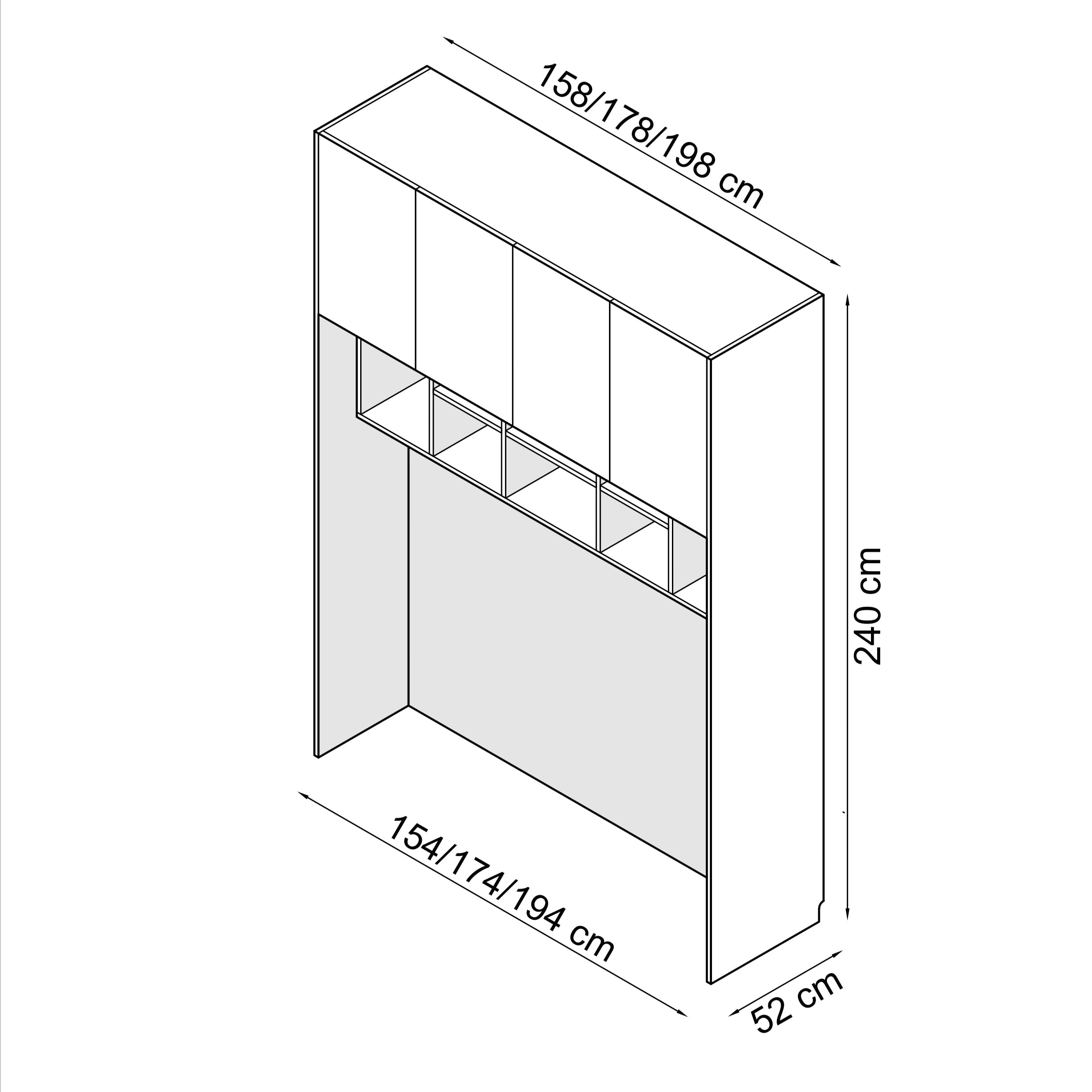SLEEP VARIA Individuelles Schlafzimmer-Einbausystem – Geölte Eiche / Graphit