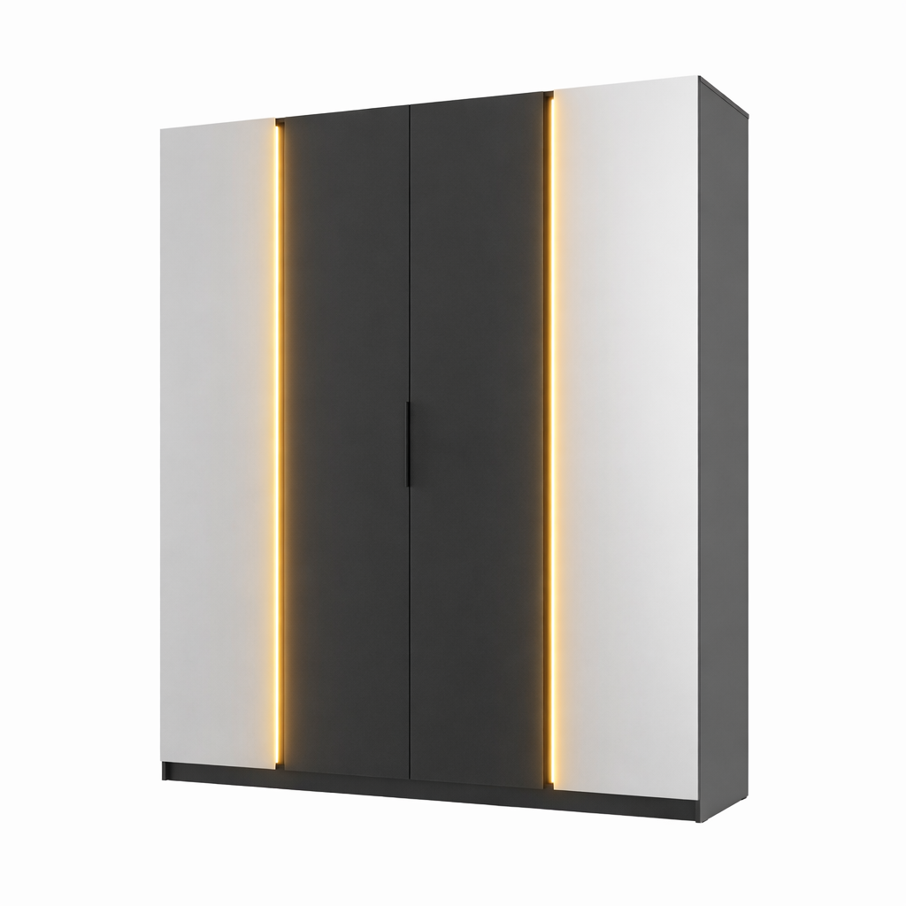 LE KAJA BL/BL 2 2F Wardrobe with Mirror