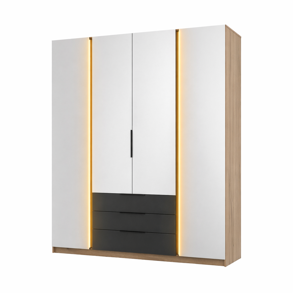 LE KAJA EV/BL 4 3S Wardrobe with Mirror
