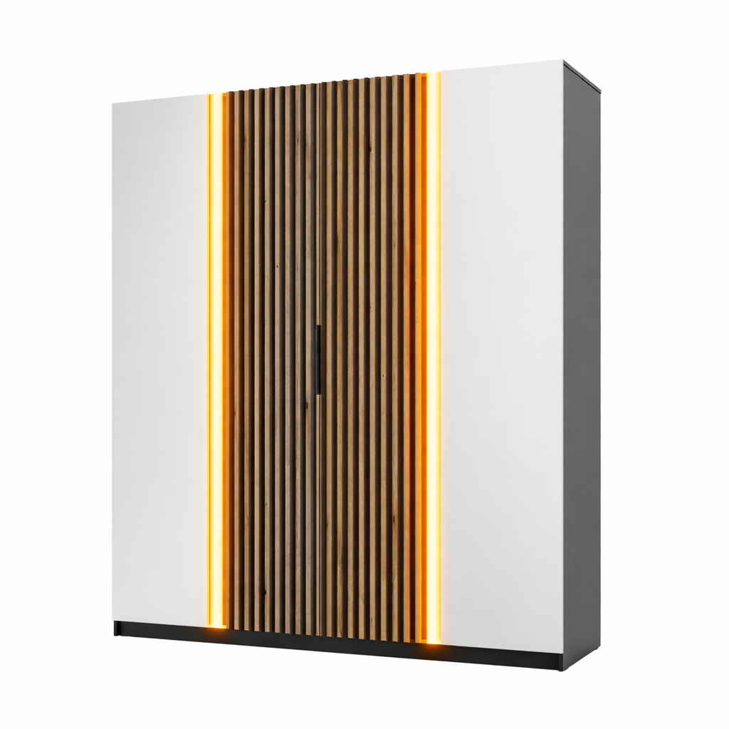 LE KAJA BL/EV-BL 2 2LAM Wardrobe with Mirror