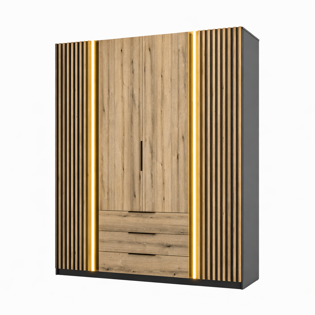 LE KAJA BL/EV-BL 2 LAM 2F 3S Wardrobe