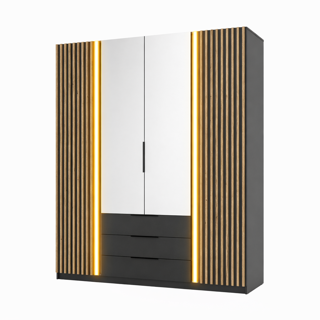 LE KAJA BL/BL-EV 2LAM 2F 3S Wardrobe with Mirror