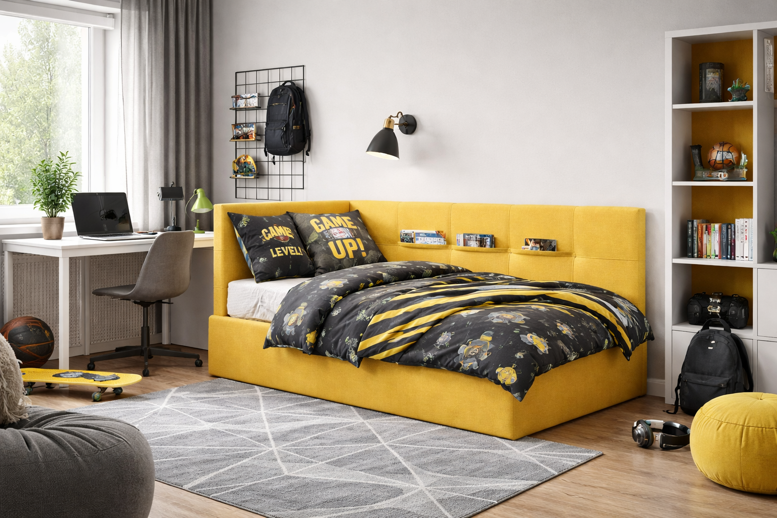 Polsterbett BUBA – 90 × 200 / 120 × 200 cm – Kinder & Jugend