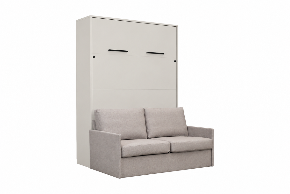 Anpassbares Genius Schrankbett-Set mit Sofa 140×200 cm – Kaschmir
