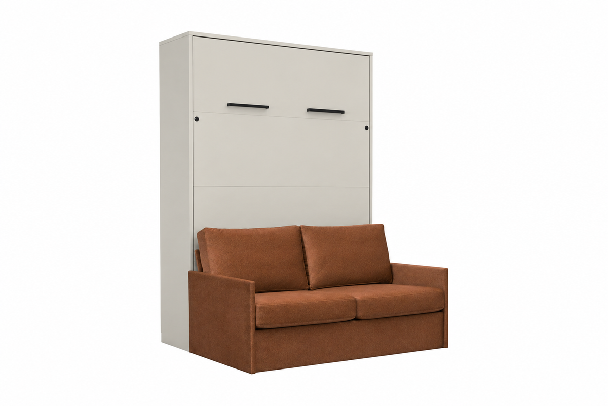 Anpassbares Genius Schrankbett-Set mit Sofa 140×200 cm – Kaschmir