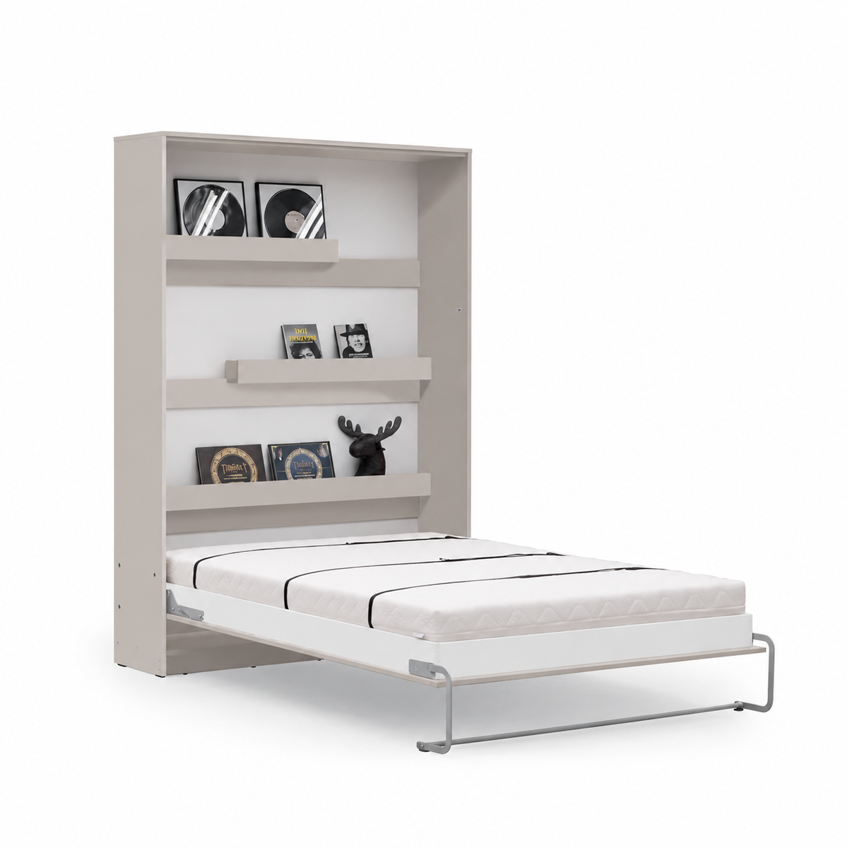 Anpassbares Genius Schrankbett-Set mit Sofa 140×200 cm – Kaschmir