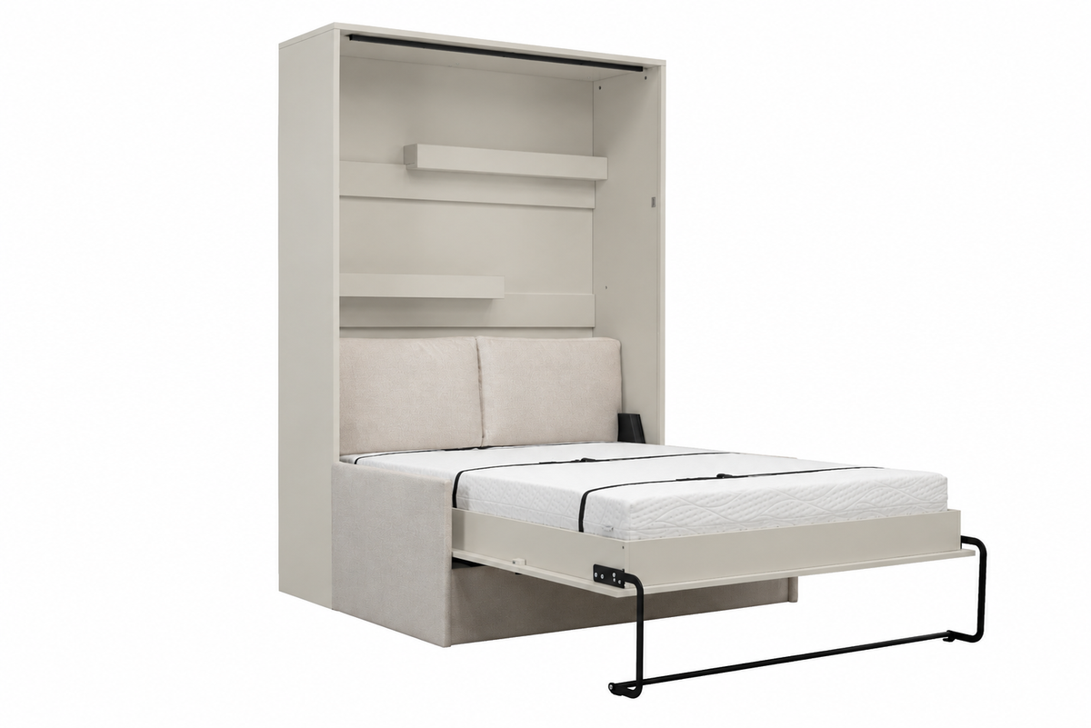 Anpassbares Genius Schrankbett-Set mit Sofa 140×200 cm – Kaschmir