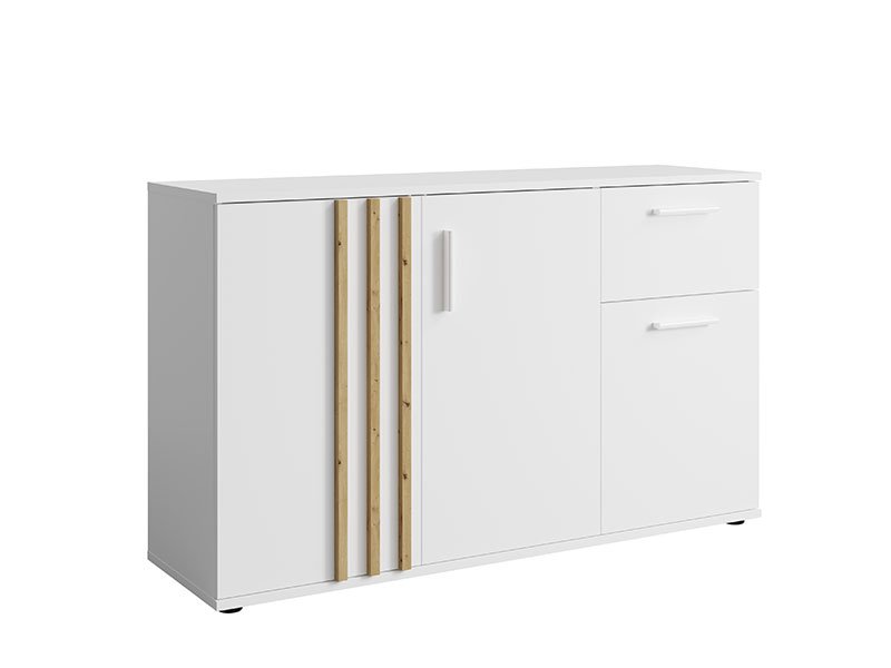 MO Toll 3-Door Sideboard with 1 Drawer – White / Artisan Oak