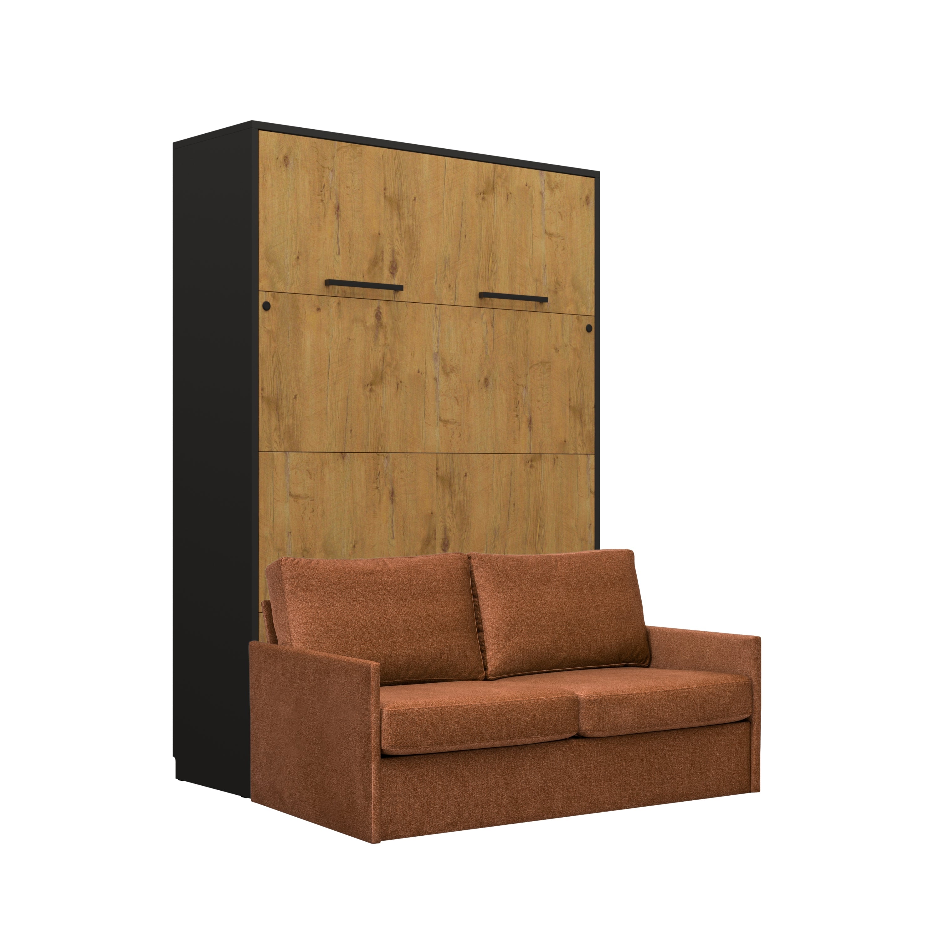 Genius Schrankbett mit Sofa Lancelot Eiche – für 140x200 cm Matratze