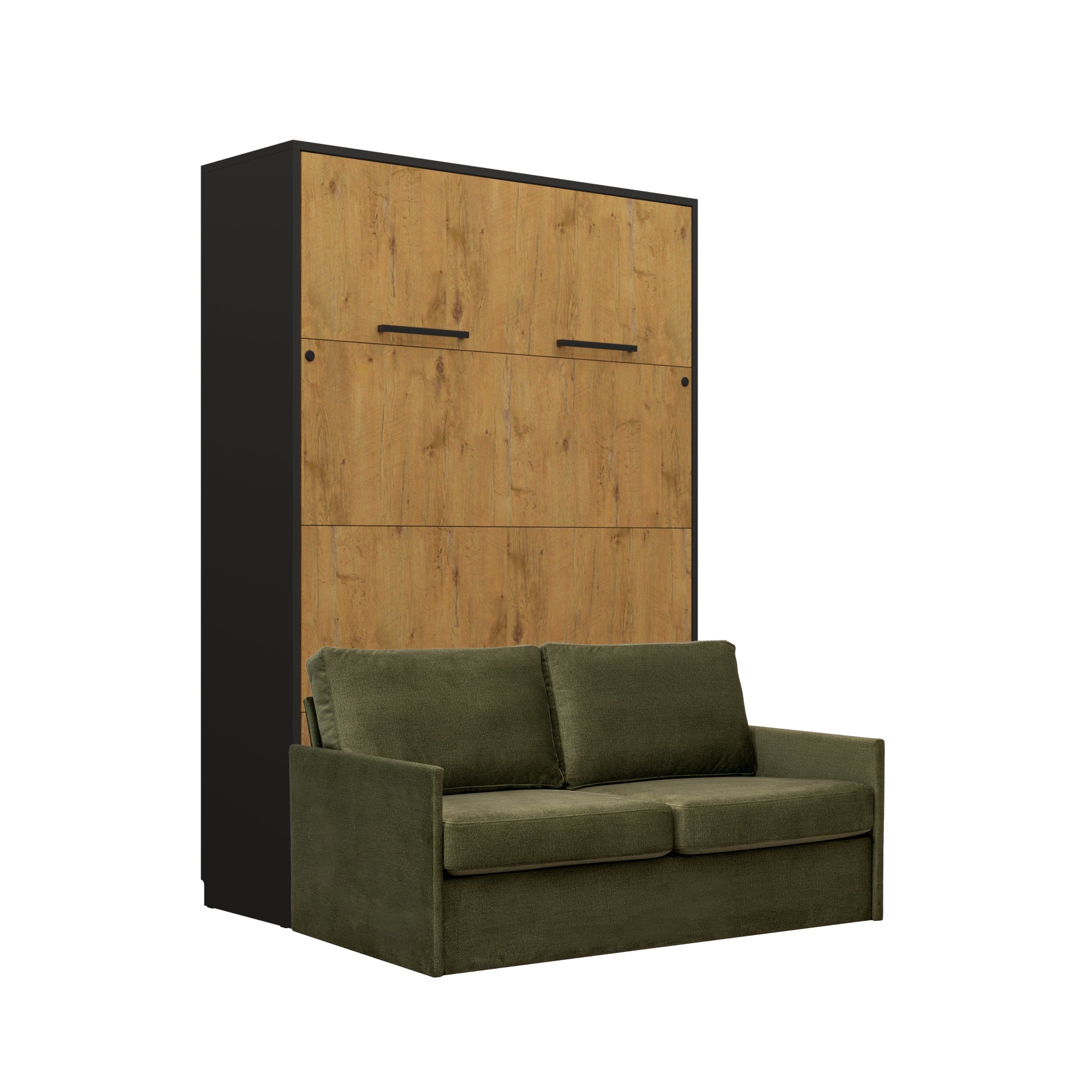 Genius Schrankbett mit Sofa Lancelot Eiche – für 140x200 cm Matratze