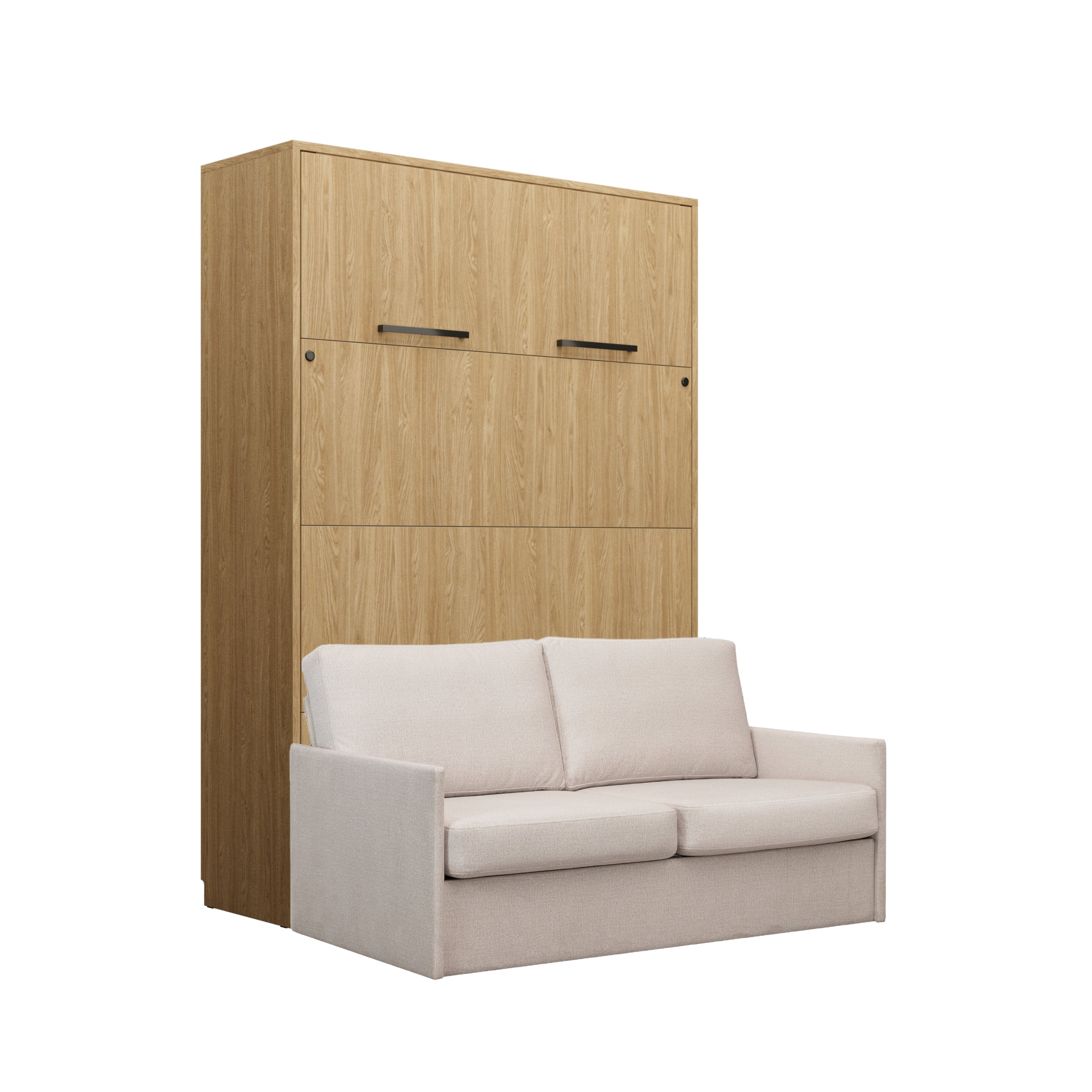 Genius Schrankbett mit Sofa Wildeiche geölt – für Matratze 140x200 cm