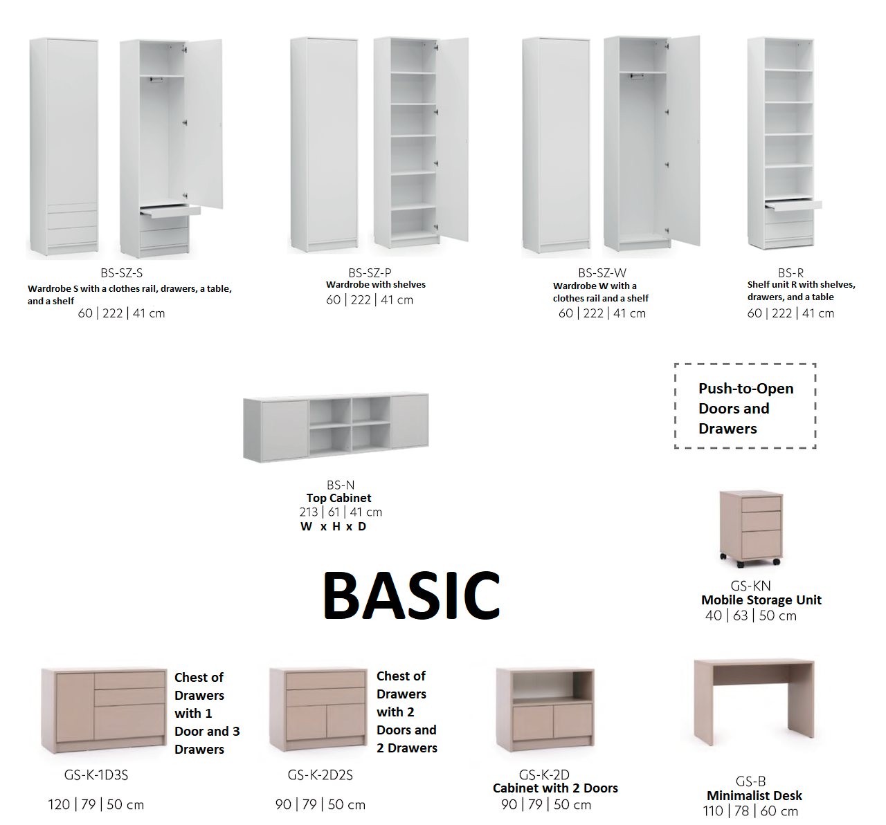 Individualisierbares Schrankbett, horizontal, Basismöbel-Set, Sonoma-Eiche, 90, 120, 140 x 200 cm