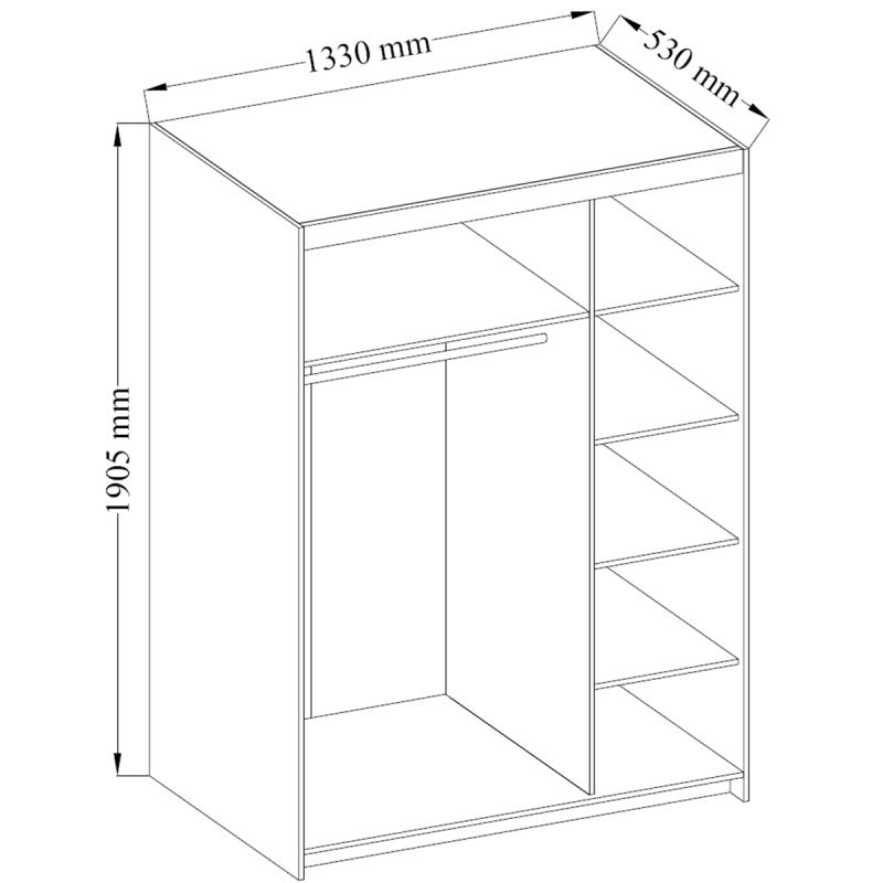 LE Elena 3D DL03 Kleiderschrank in Weiß
