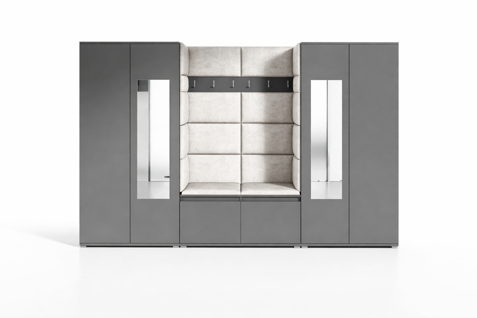 PK Emi 10 Flurgarderobe Graphit - Polsterpaneele in verschiedenen Farben