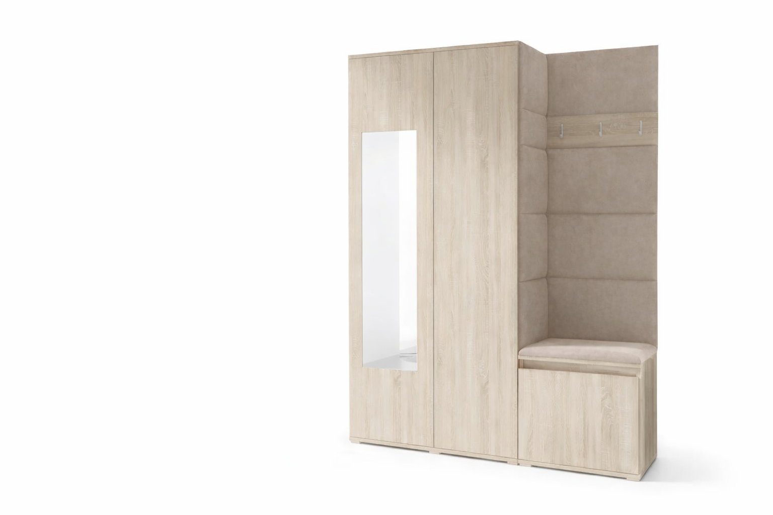 PK Emi 11 Flurgarderobe Sonoma - Polsterpaneele in verschiedenen Farben