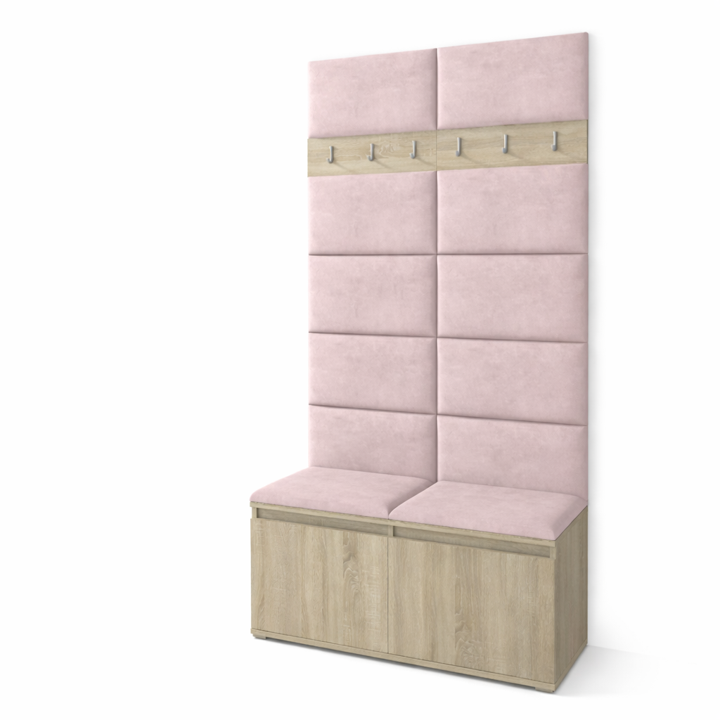 PK Emi 1 Hallway Wardrobe Sonoma - Upholstered Panels in Various Colours