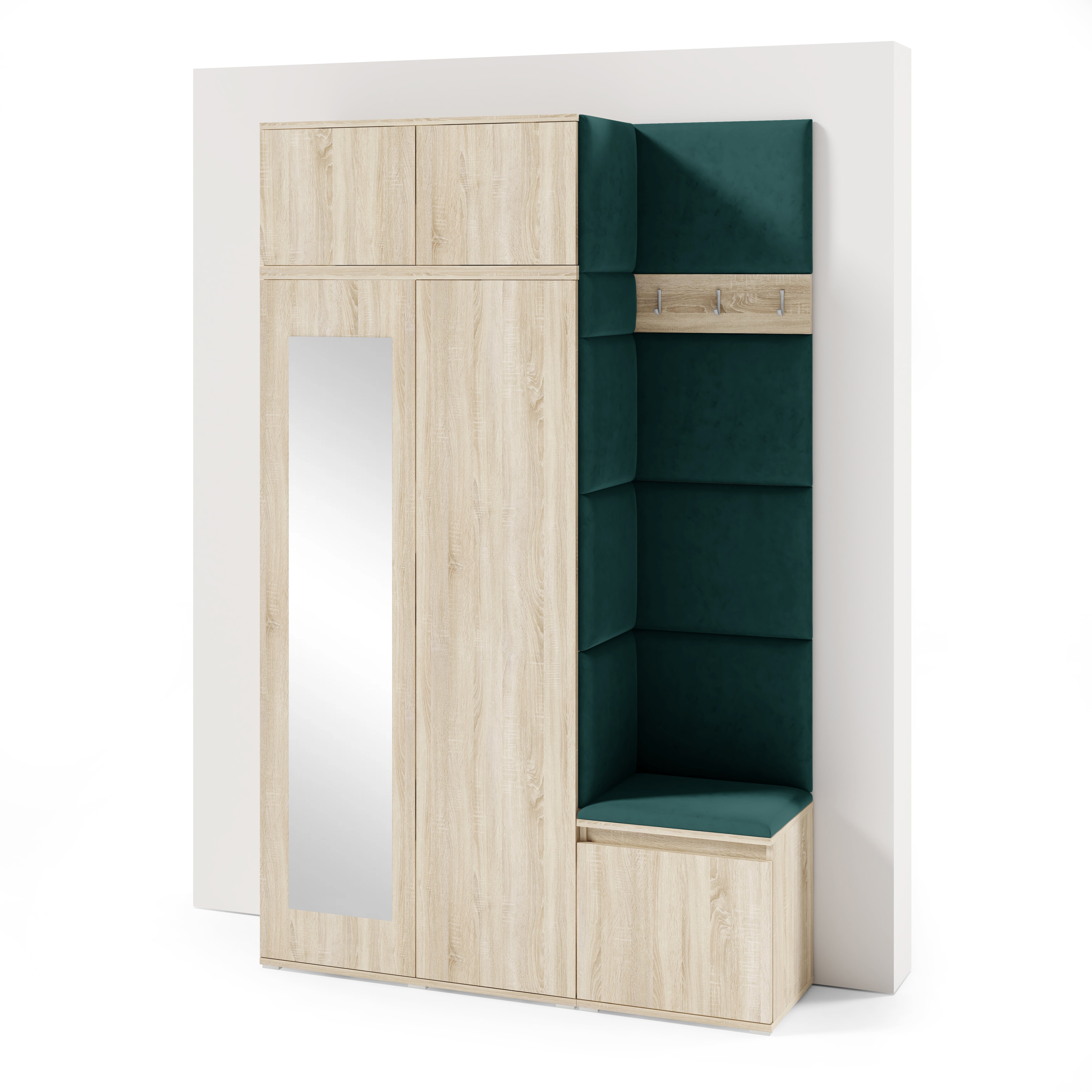 PK Emi 20 Hallway Wardrobe Sonoma Oak - Upholstered Panels in Various Colours