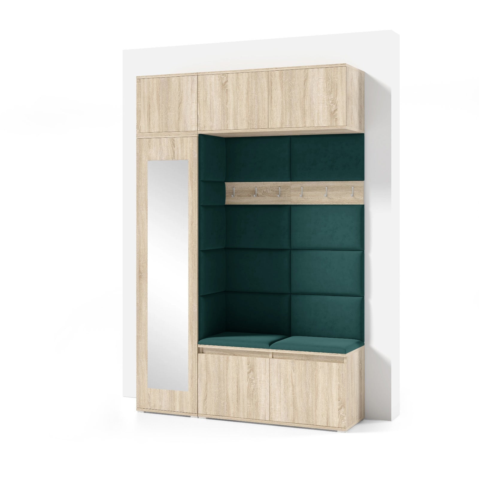 PK Emi 21 Hallway Wardrobe Sonoma Oak - Upholstered Panels in Various Colours