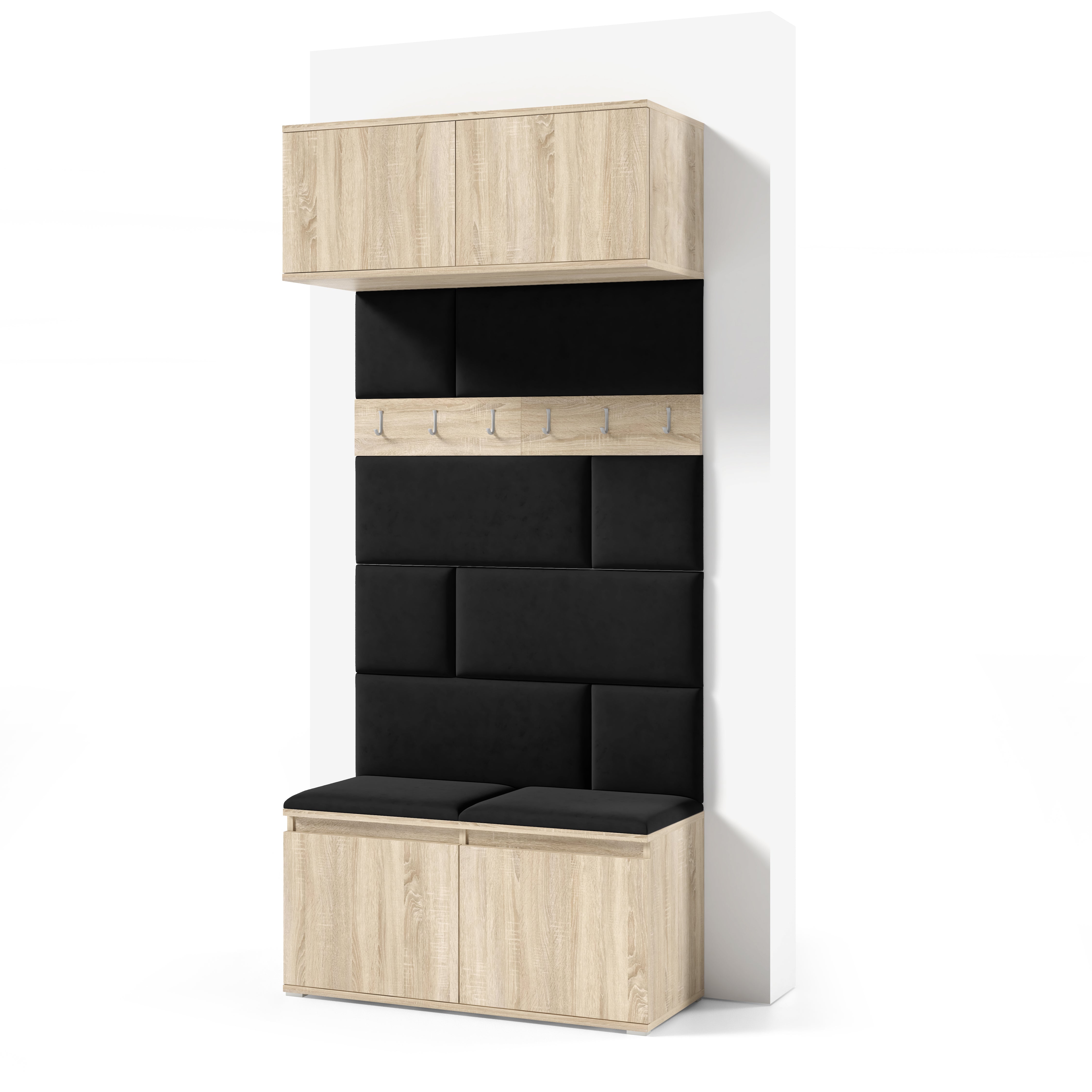 PK Emi 23 Hallway Wardrobe Sonoma Oak- Upholstered Panels in Various Colours