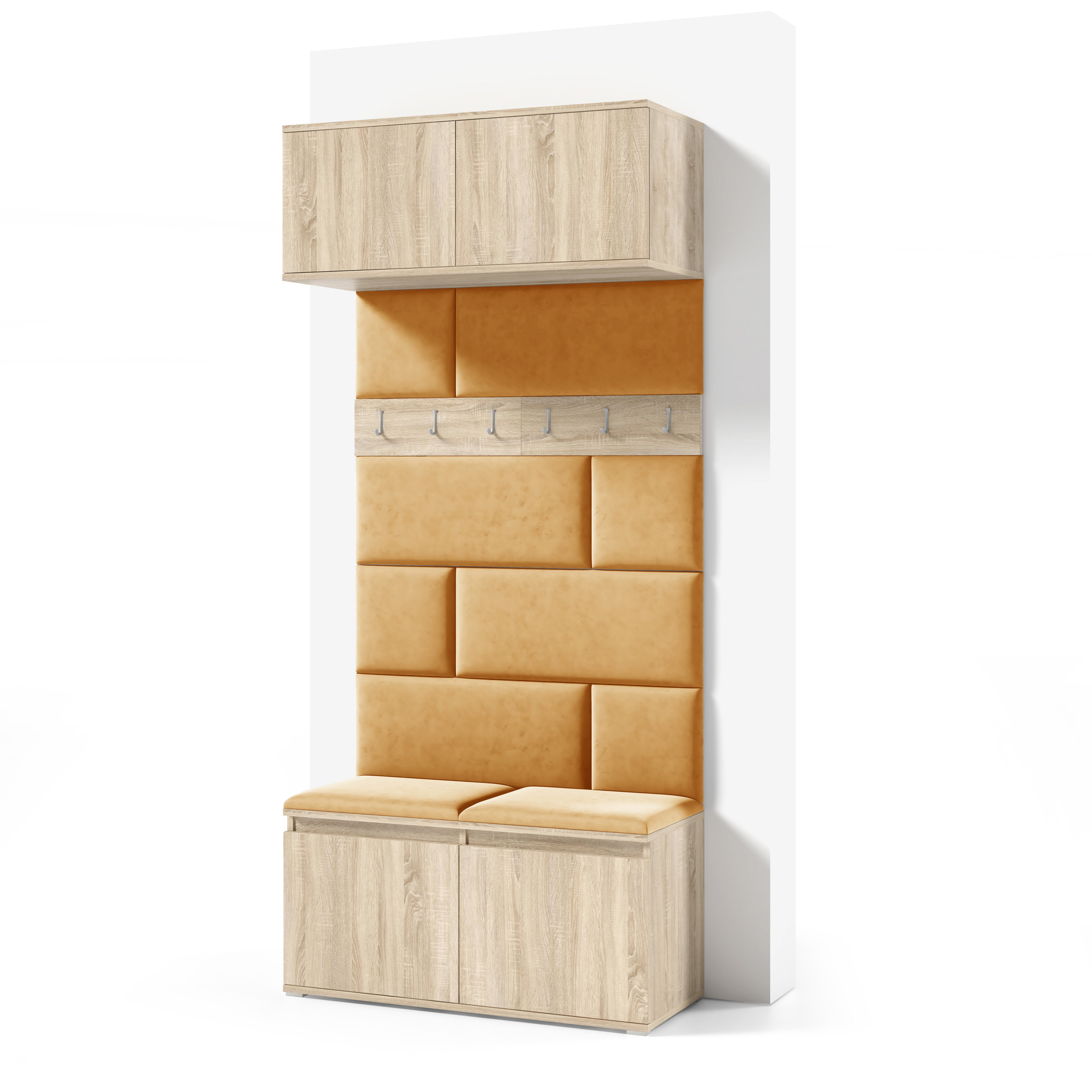 PK Emi 23 Hallway Wardrobe Sonoma Oak- Upholstered Panels in Various Colours