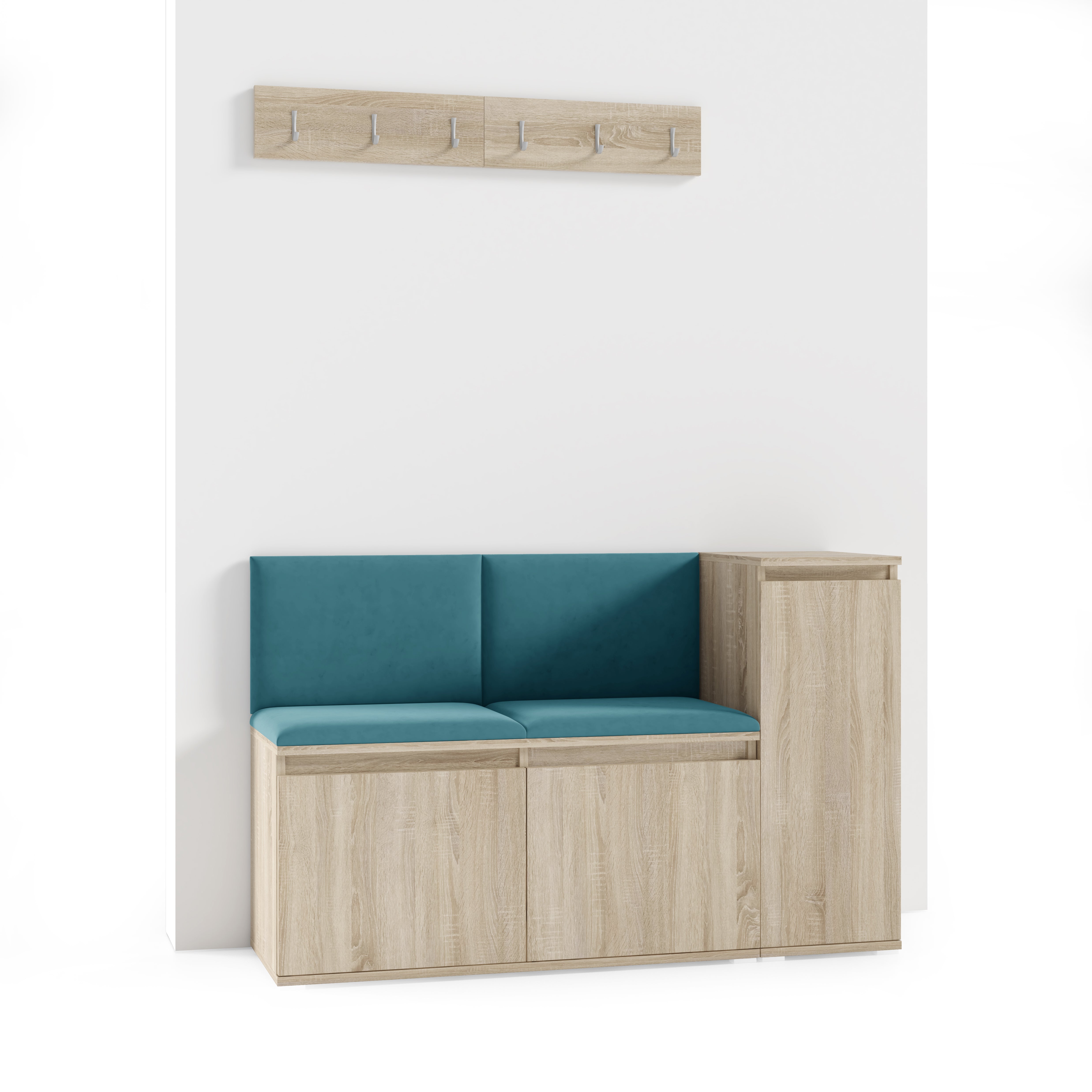 PK Emi 25 Hallway Wardrobe Sonoma Oak- Upholstered Panels in Various Colours