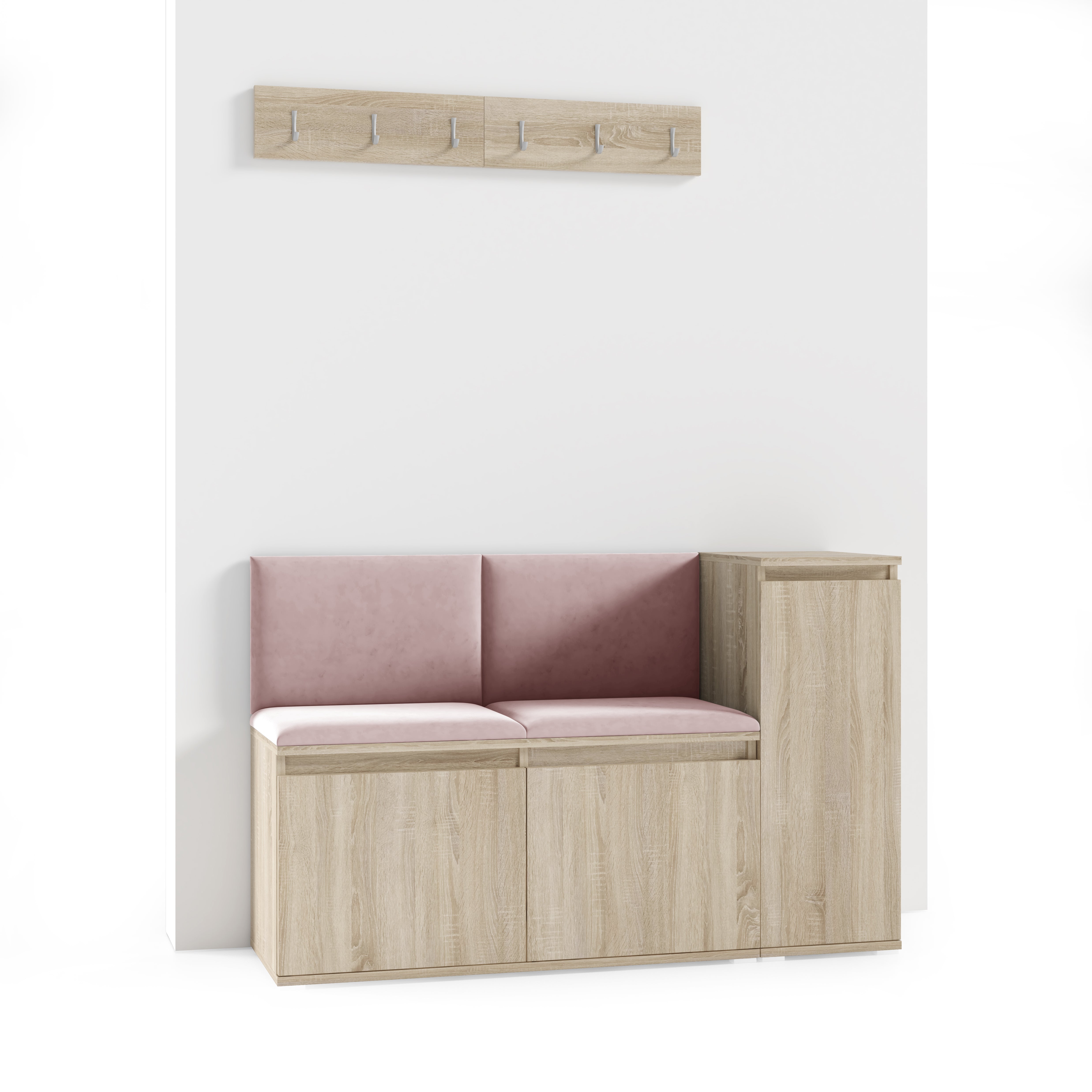 PK Emi 25 Hallway Wardrobe Sonoma Oak- Upholstered Panels in Various Colours