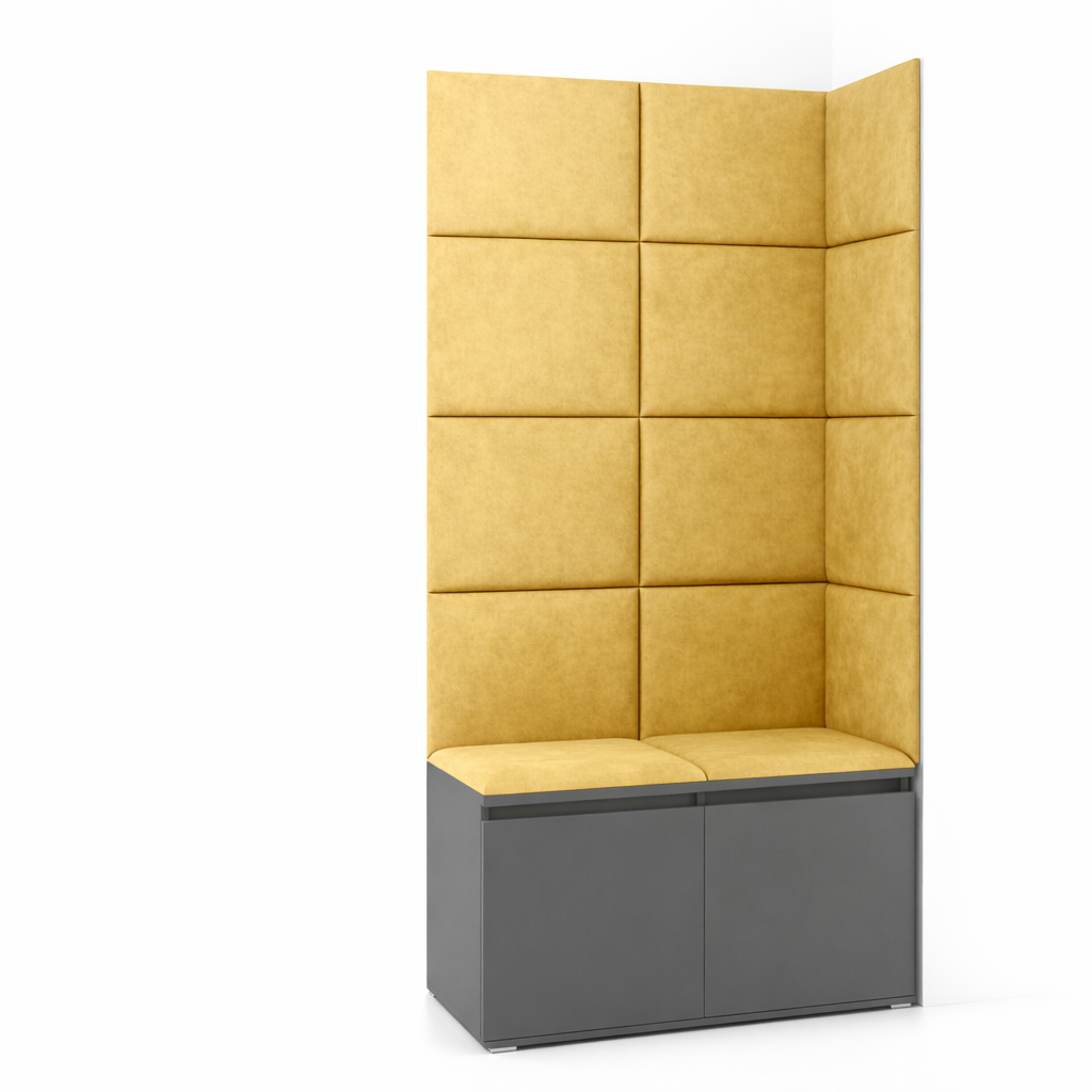 PK Emi 2 Hallway Wardrobe Graphite - Upholstered Panels in Various Colours