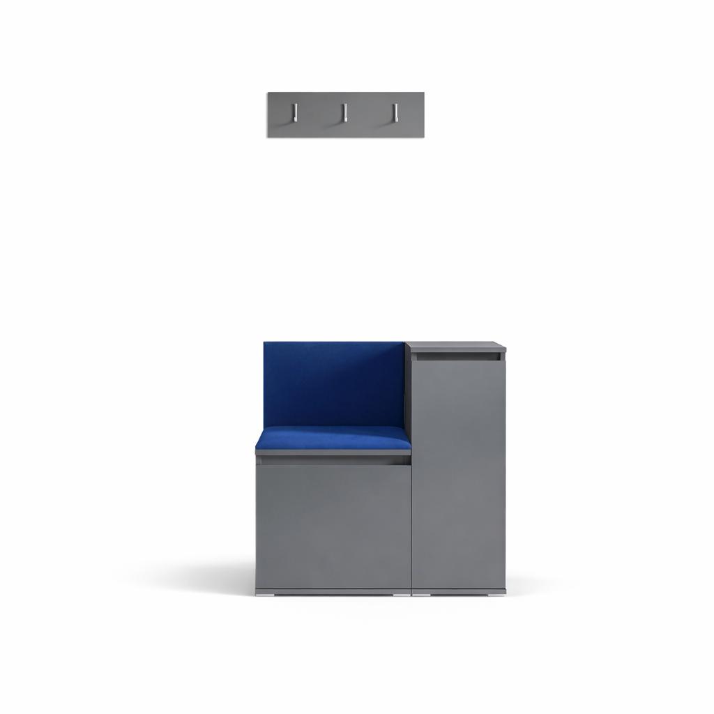 PK Emi 30 Hallway Wardrobe Graphite - Upholstered Panels in Various Colours