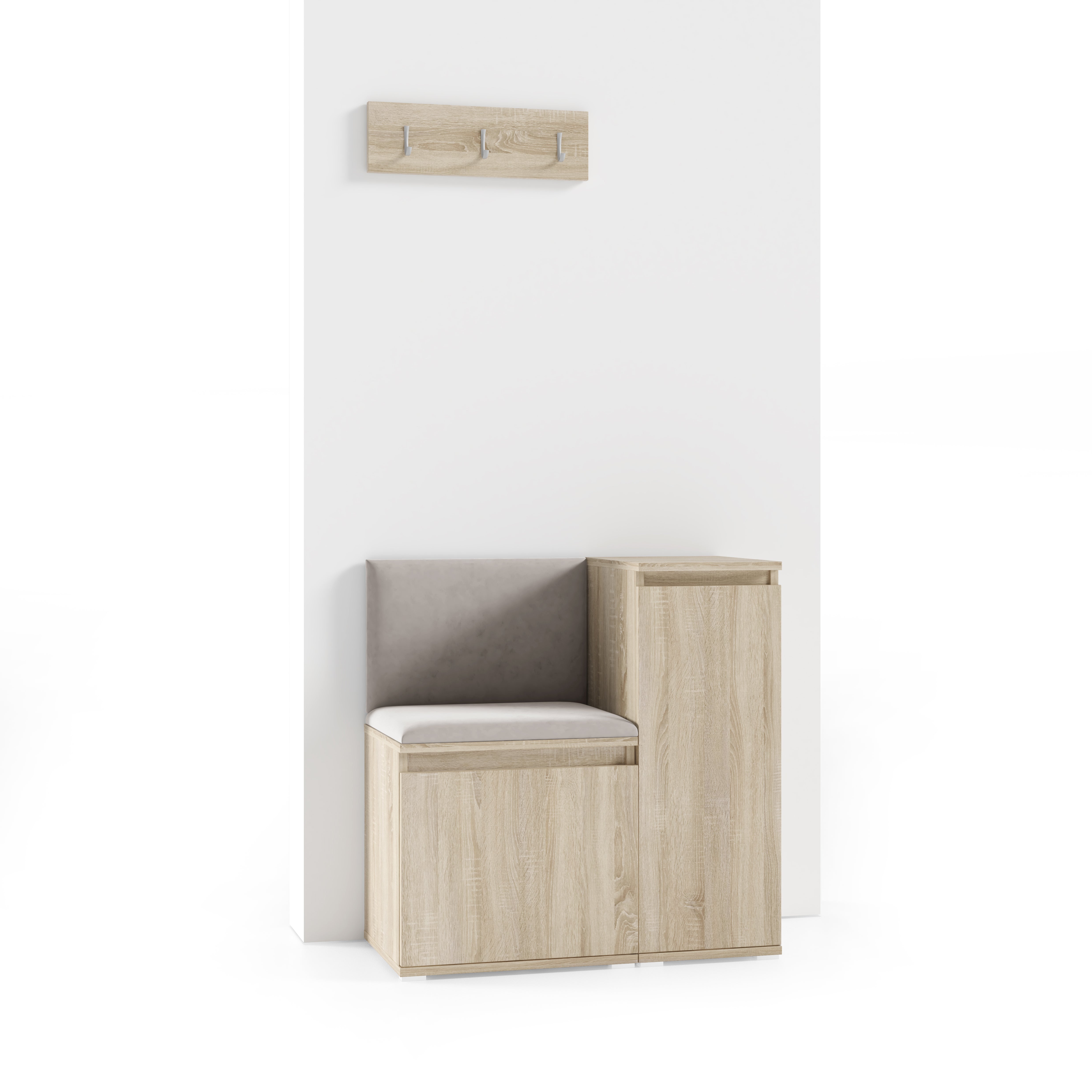 PK Emi 30 Hallway Wardrobe Sonoma Oak - Upholstered Panels in Various Colours