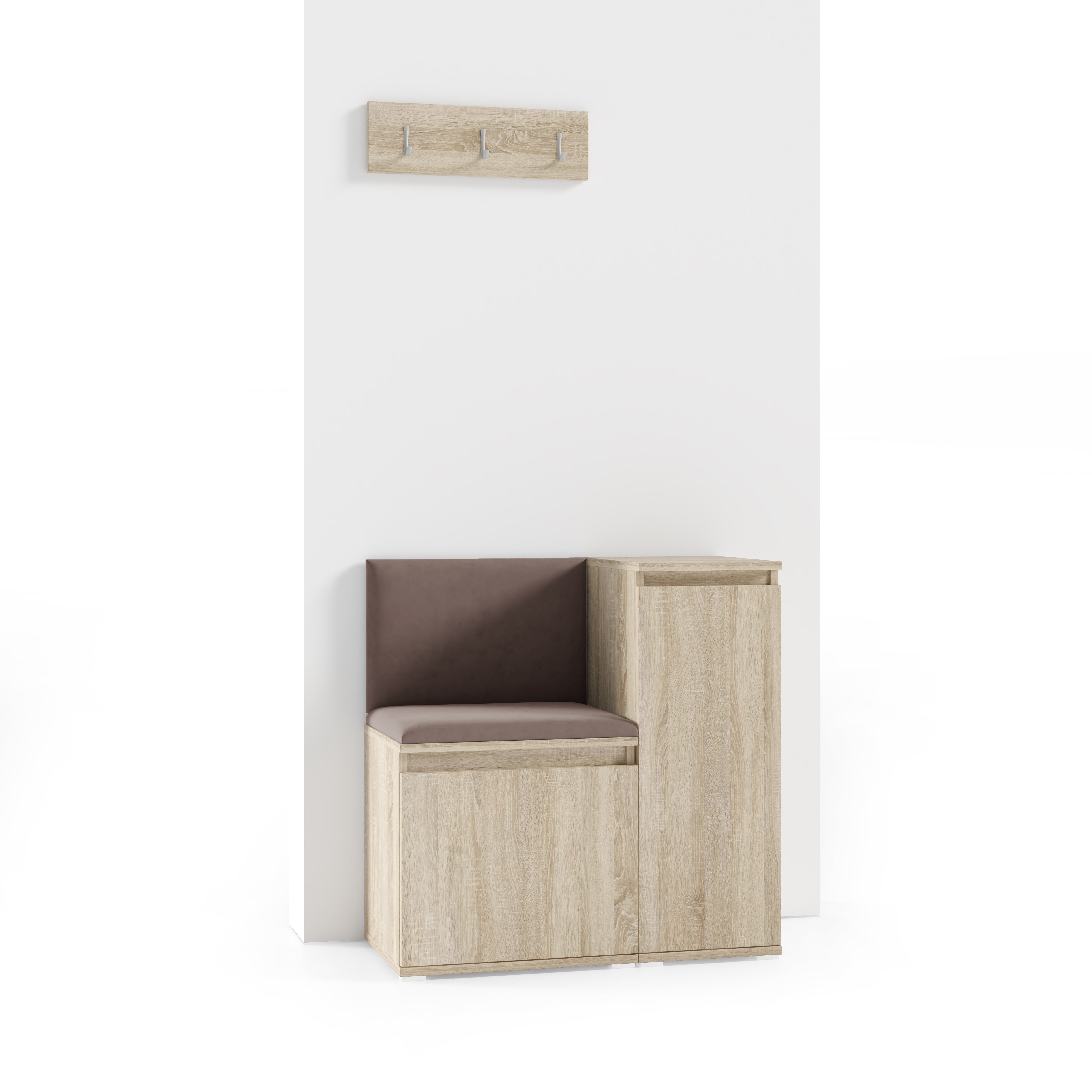 PK Emi 30 Hallway Wardrobe Sonoma Oak - Upholstered Panels in Various Colours