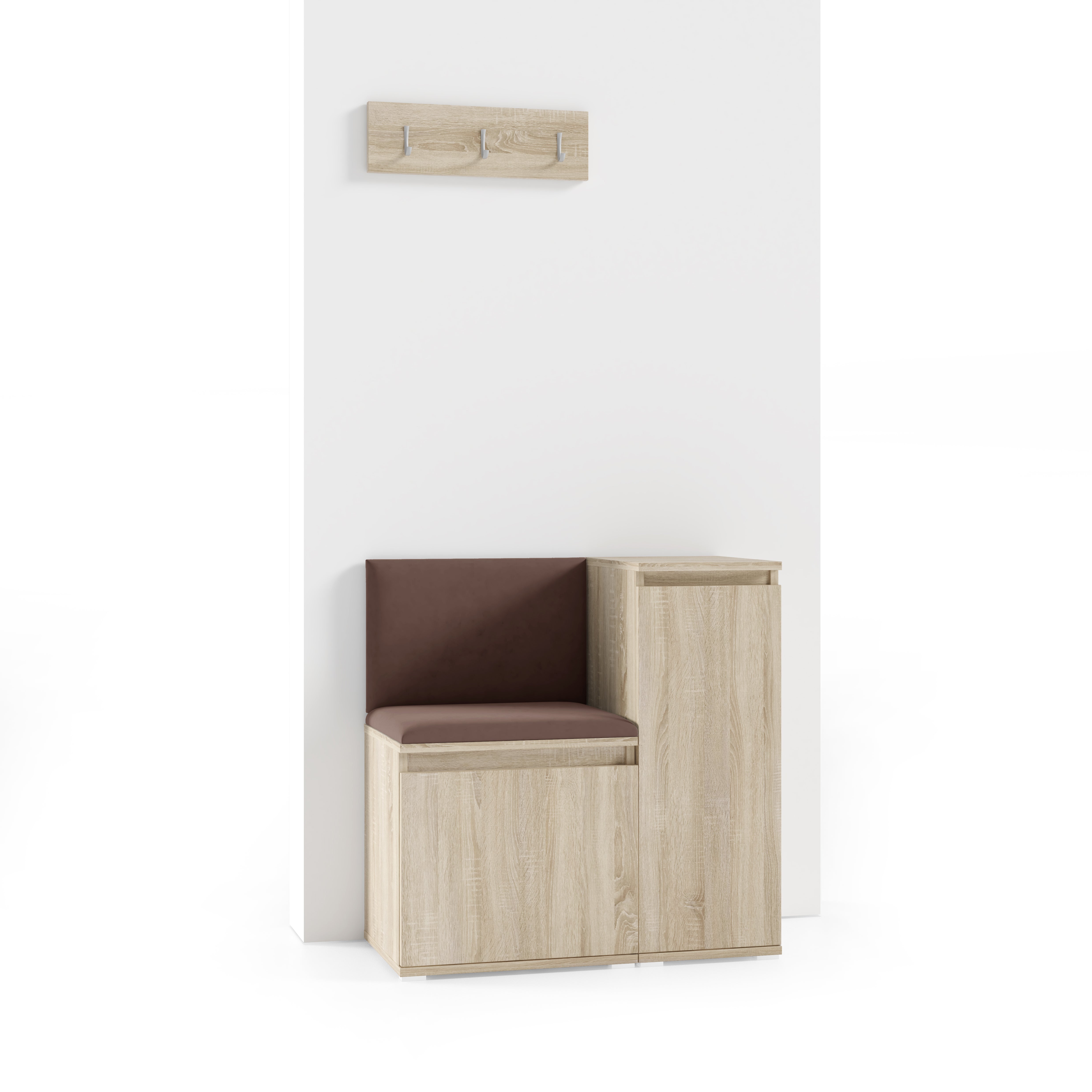 PK Emi 30 Hallway Wardrobe Sonoma Oak - Upholstered Panels in Various Colours