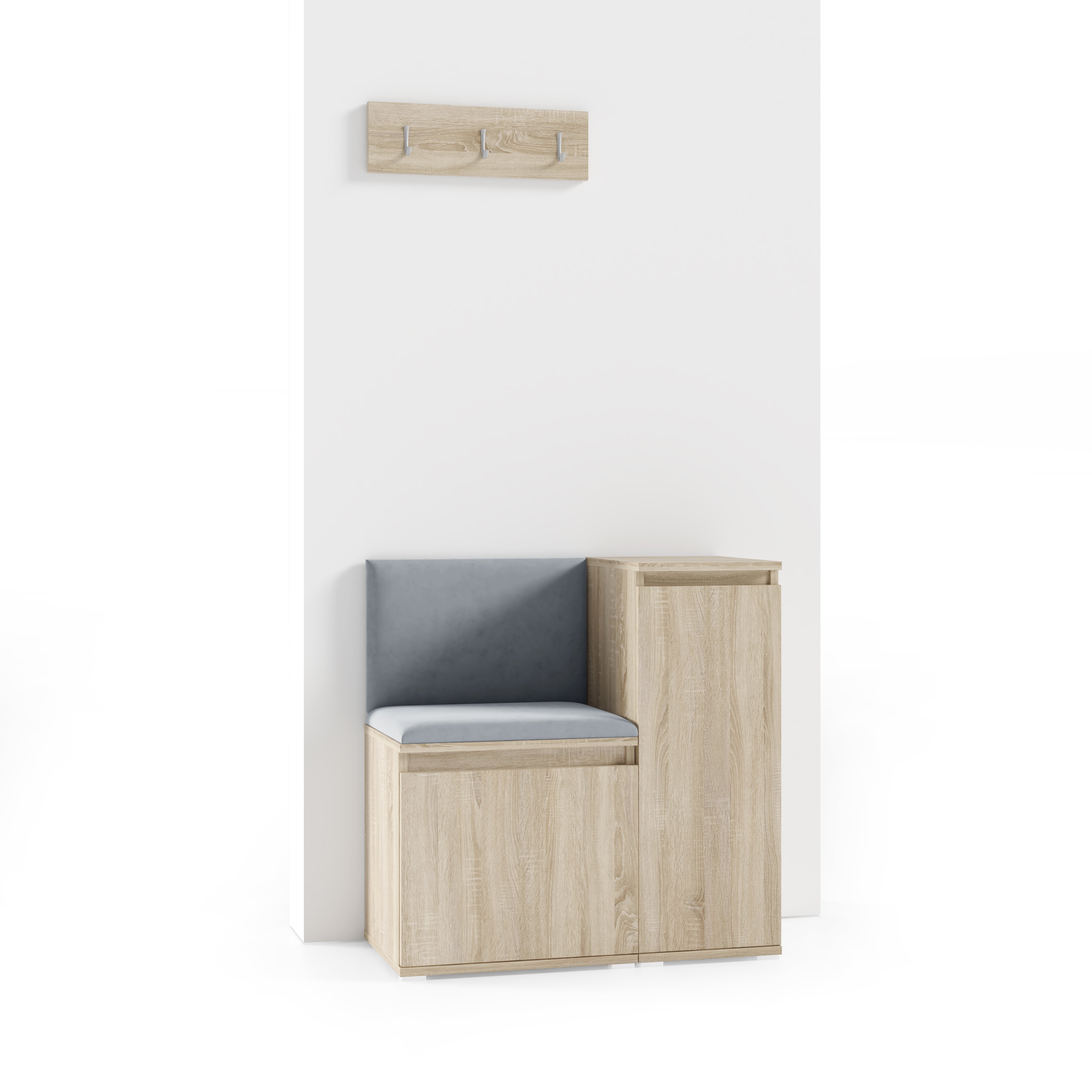 PK Emi 30 Hallway Wardrobe Sonoma Oak - Upholstered Panels in Various Colours