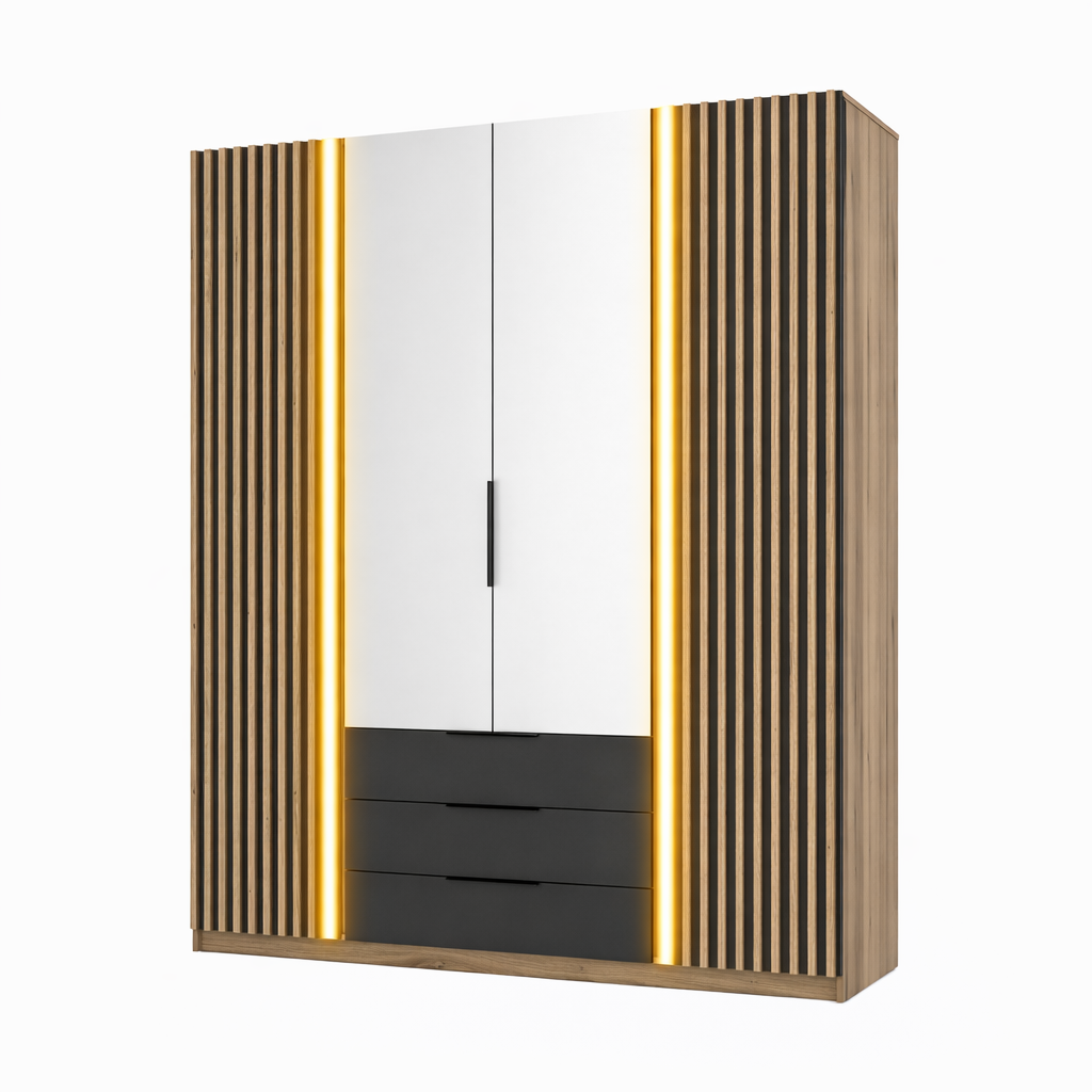 LE KAJA EV/BL-EV 2LAM 2 3S Wardrobe with Mirror
