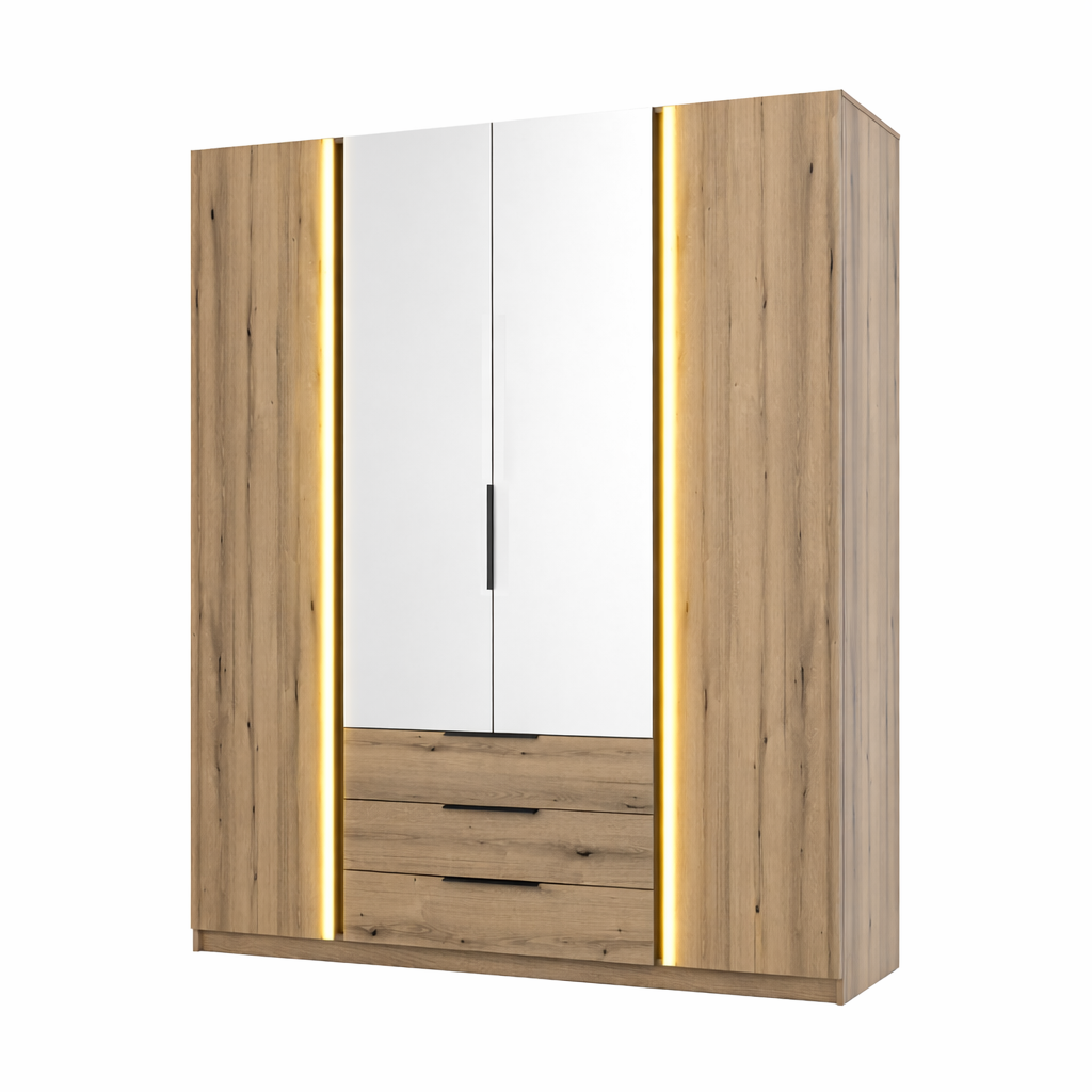 LE KAJA EV/EV 2F 2 3S Wardrobe with Mirror