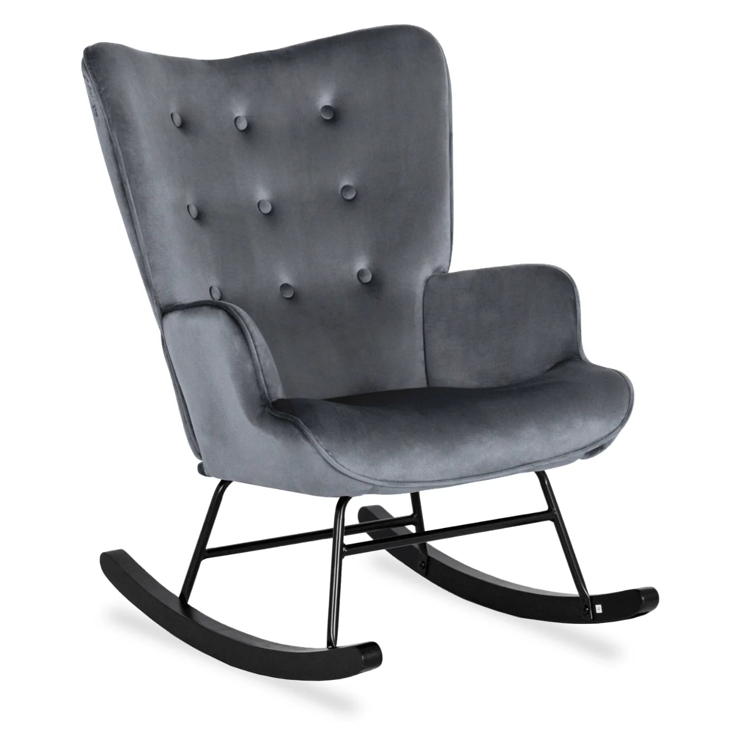 Elite ELIS Grey Velvet Rocking Chair