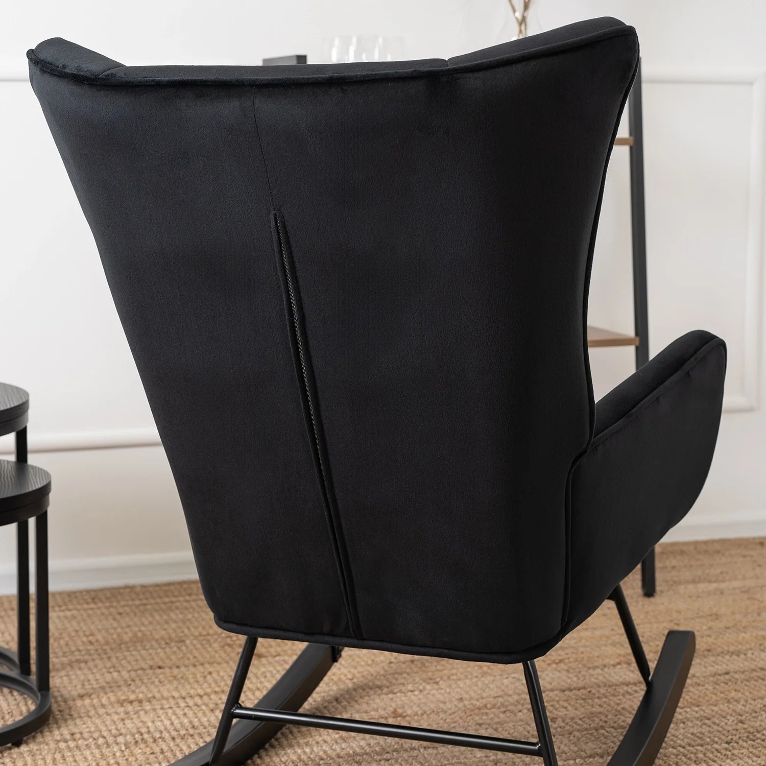 Elite JACKSON Black Velvet Rocking Chair