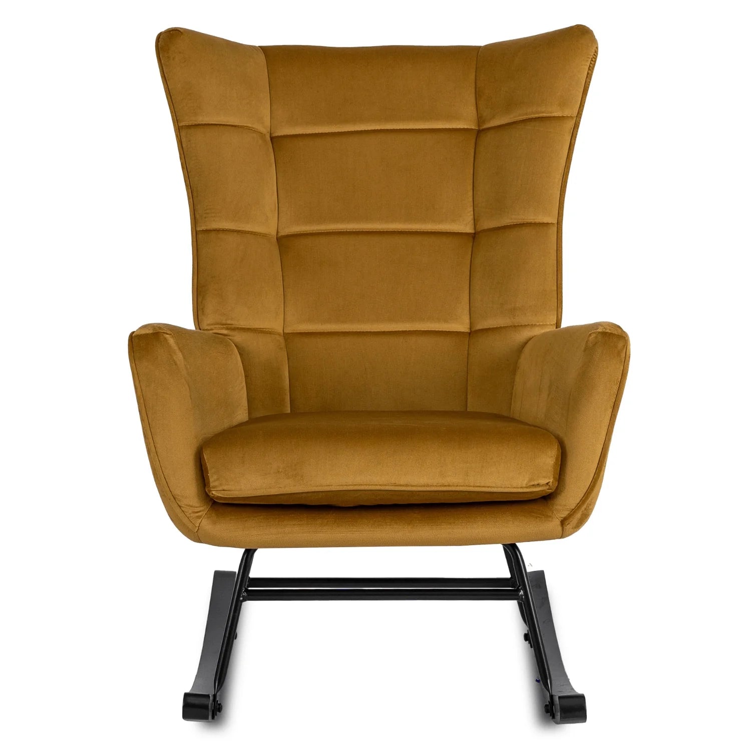 Elite JACKSON Mustard Velvet Rocking Chair