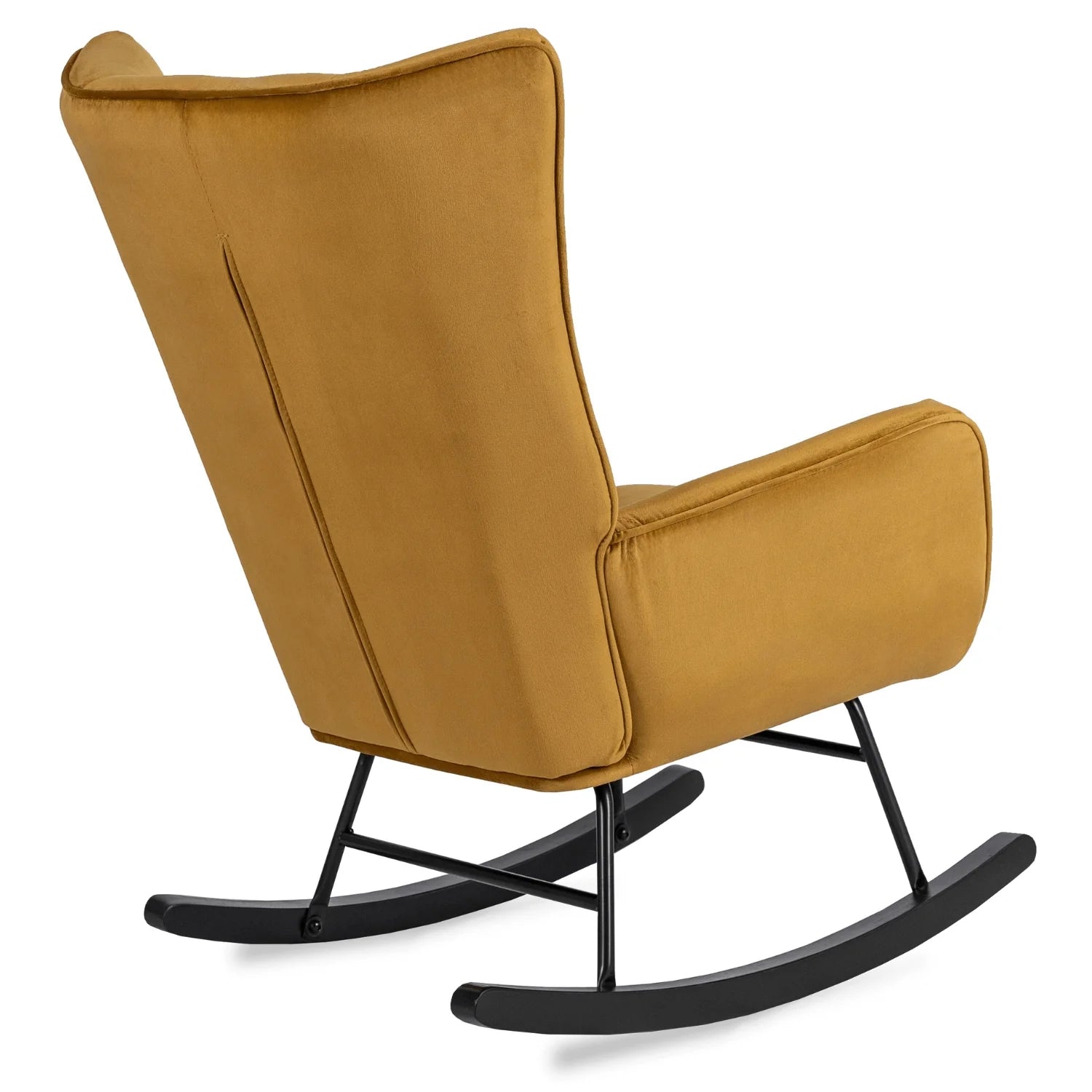 Elite JACKSON Mustard Velvet Rocking Chair